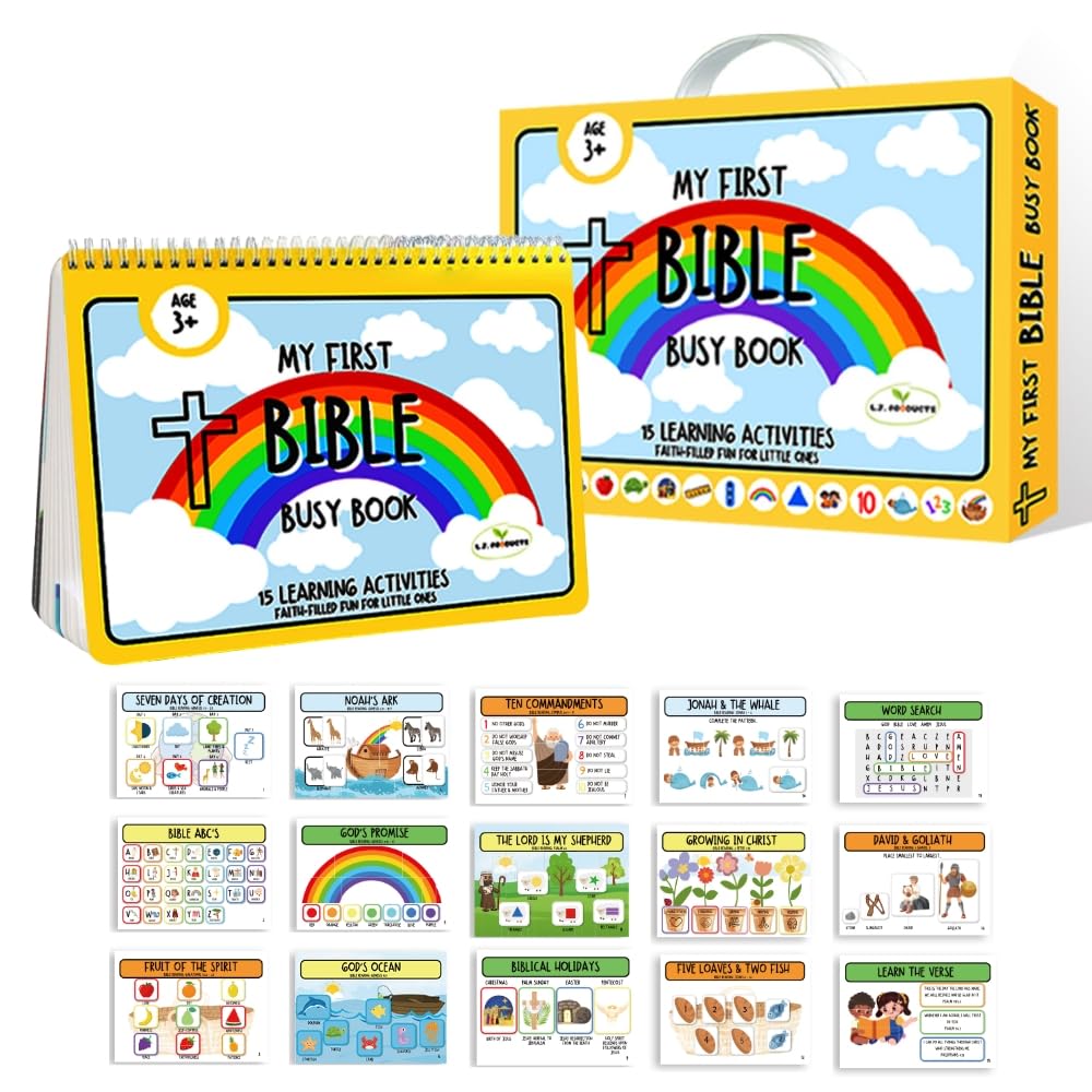 L.J. Products Bible Busy Book for Toddlers (Montessori; 3+ Age) – Hands-On Faith-Based Learning