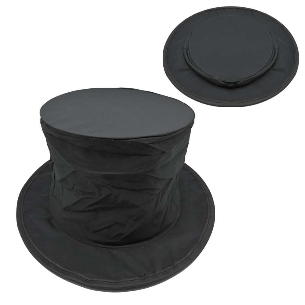 LJLHUIM Black Folding Top Hat – Magic Trick Hat for Parties & Stage Shows