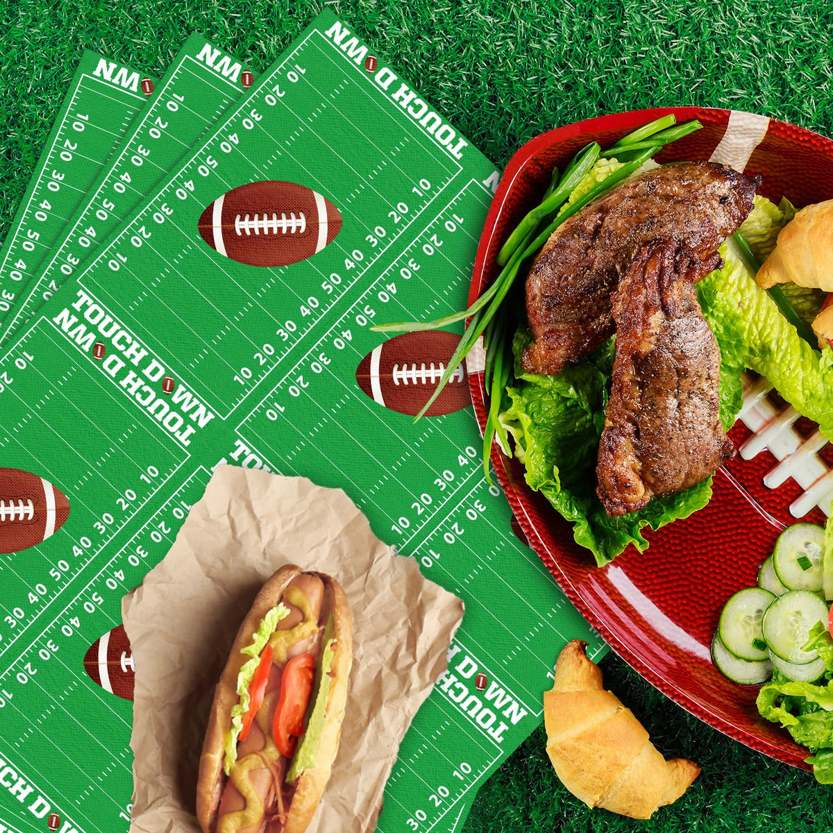 LKITMIUT 100 Pcs Football Napkins – Football Theme Party Supplies