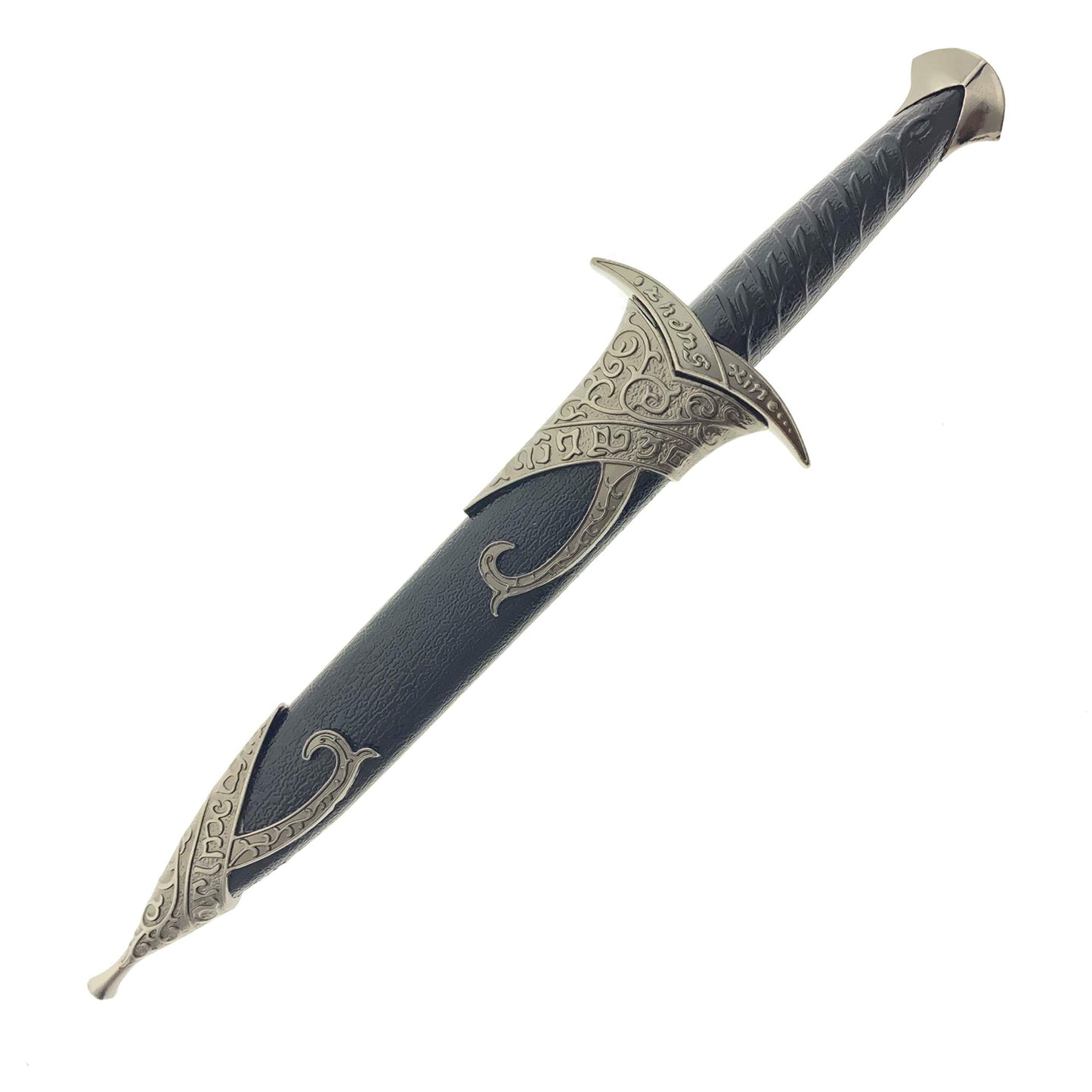 LKOQO 11-Inch Fantasy Elvish Dagger – Black Stainless Steel, Collectible Display