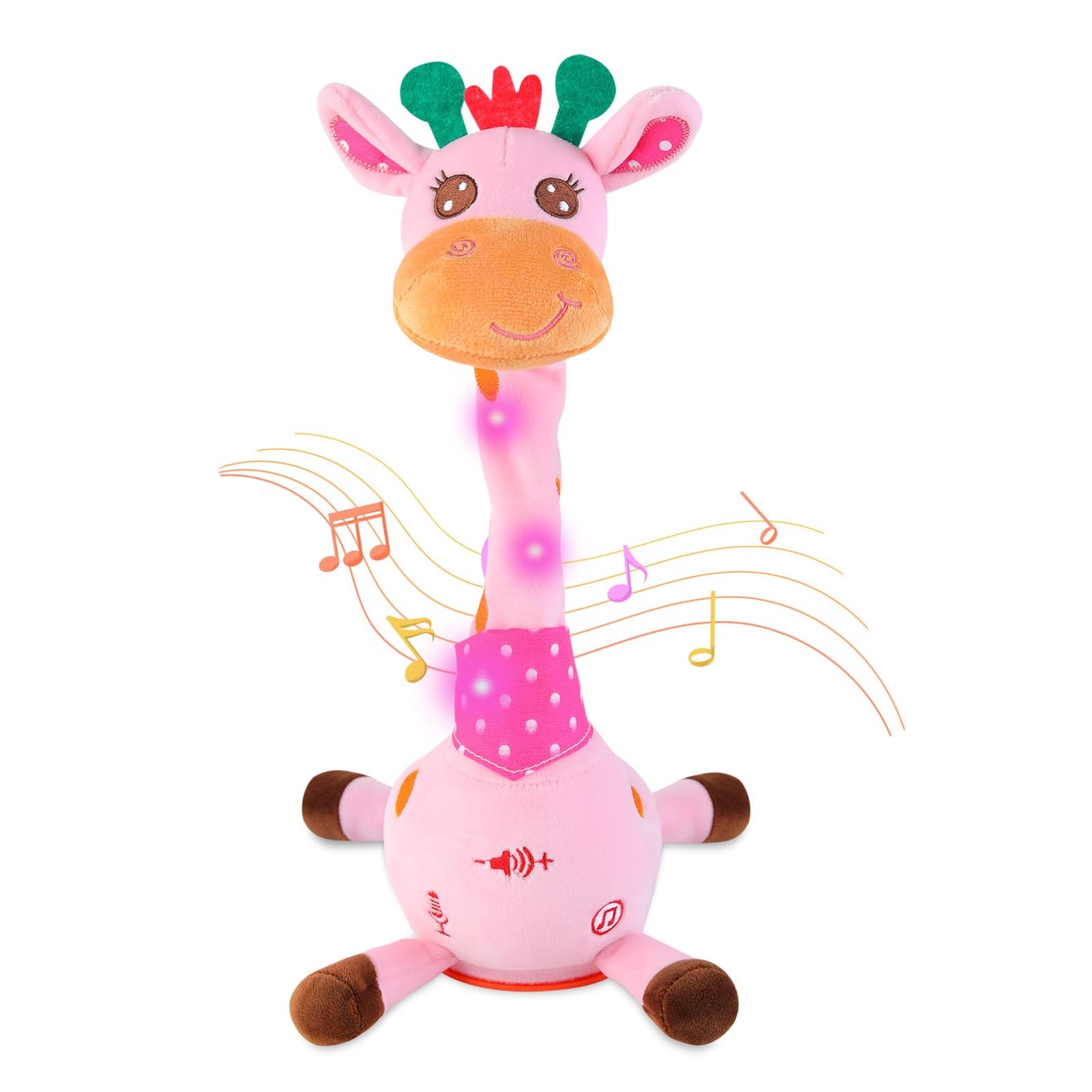 LLUKEME Dancing Giraffe Toy: Glowing Talking Plush for Babies & Toddlers