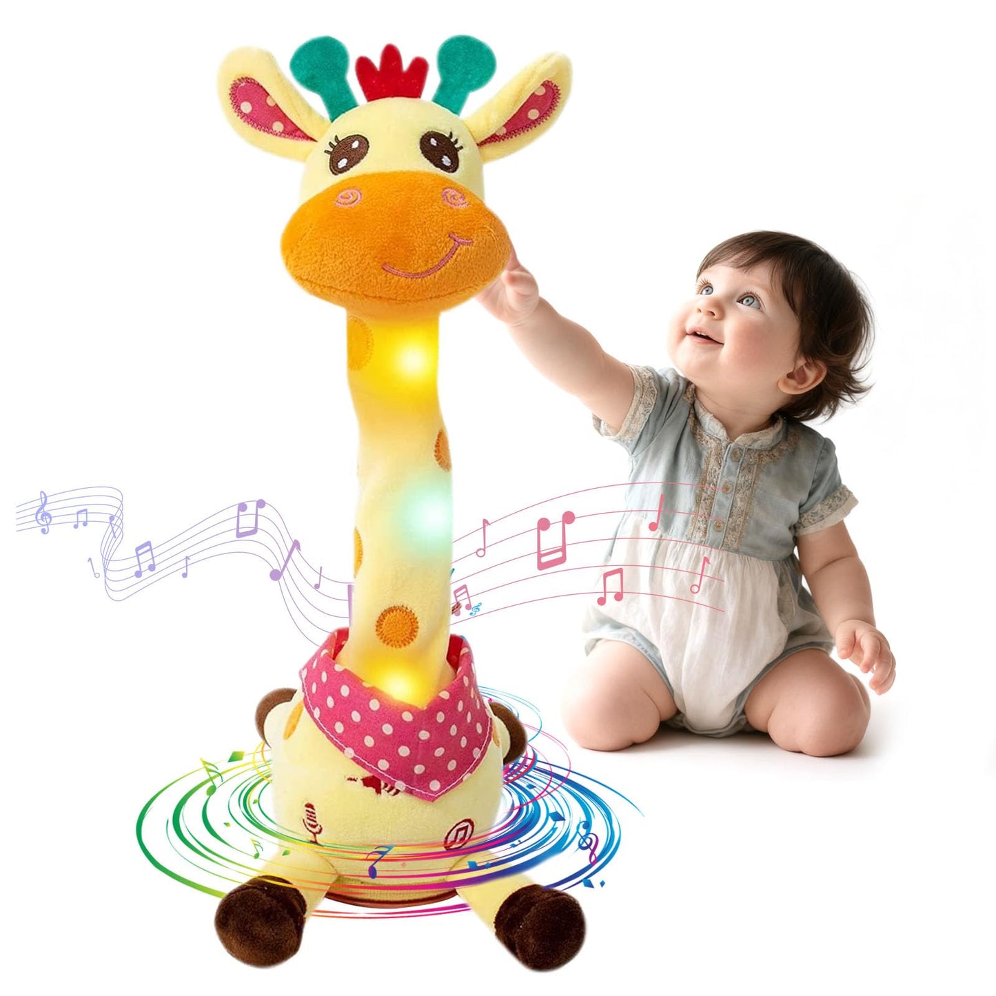 LLUKEME Dancing Giraffe Toy – Glowing Singing Giraffe Stuffed Animal for Babies & Toddlers