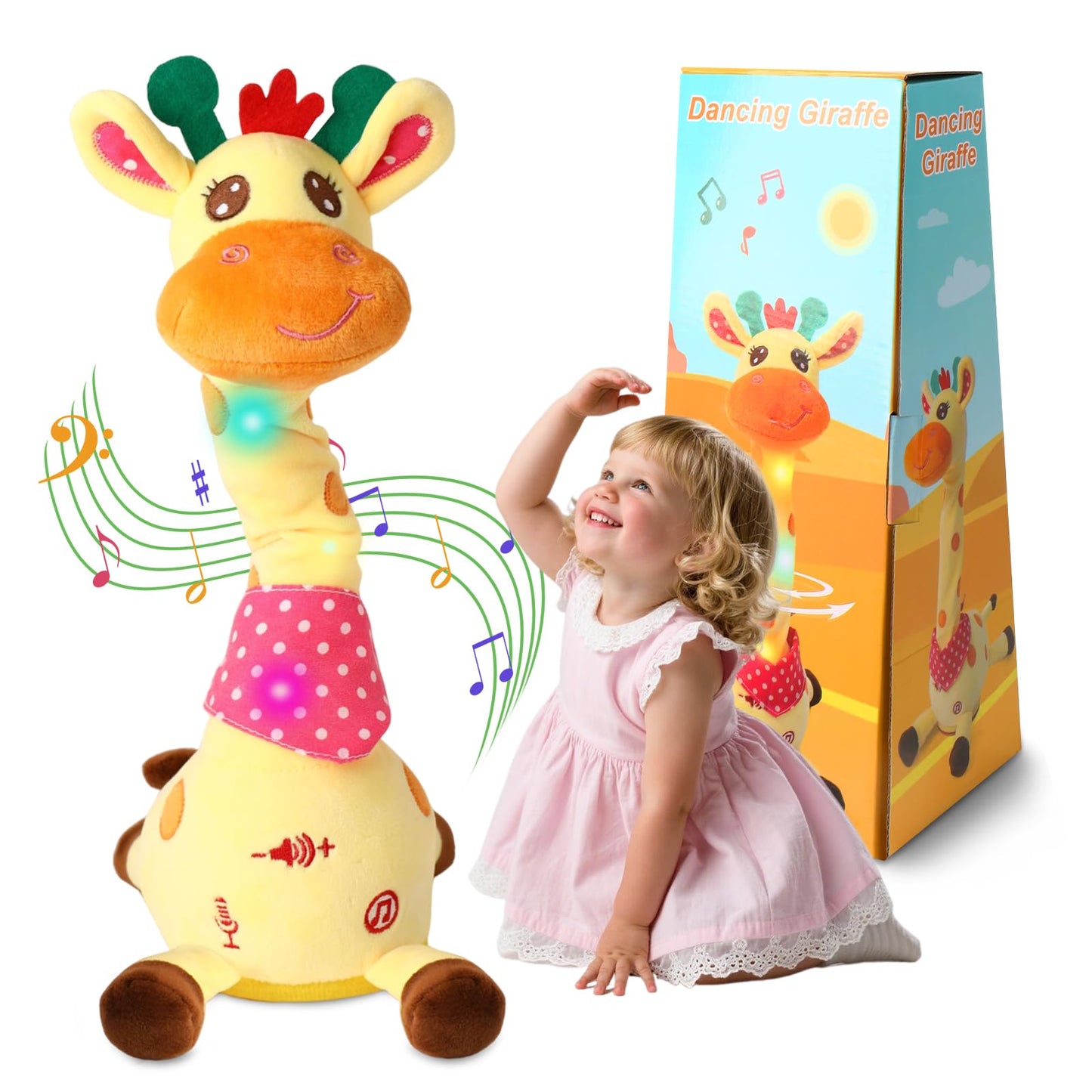 LLUKEME Dancing Giraffe Toy – Glowing Singing Giraffe Stuffed Animal for Babies & Toddlers