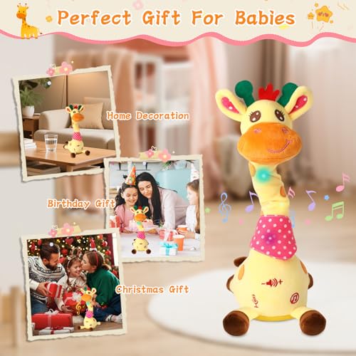 LLUKEME Dancing Giraffe Toy – Glowing Singing Giraffe Stuffed Animal for Babies & Toddlers