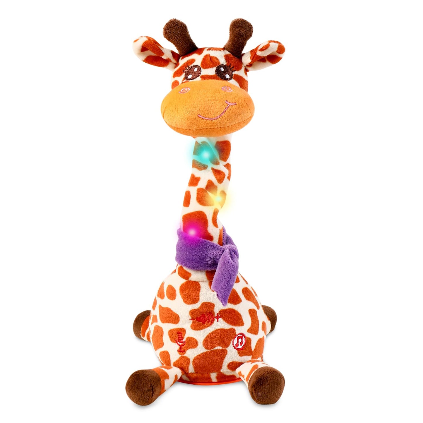 LLUKEME Dancing Talking Giraffe Toy - Repeating Voice Plush with LED Lights for Toddlers 1-3