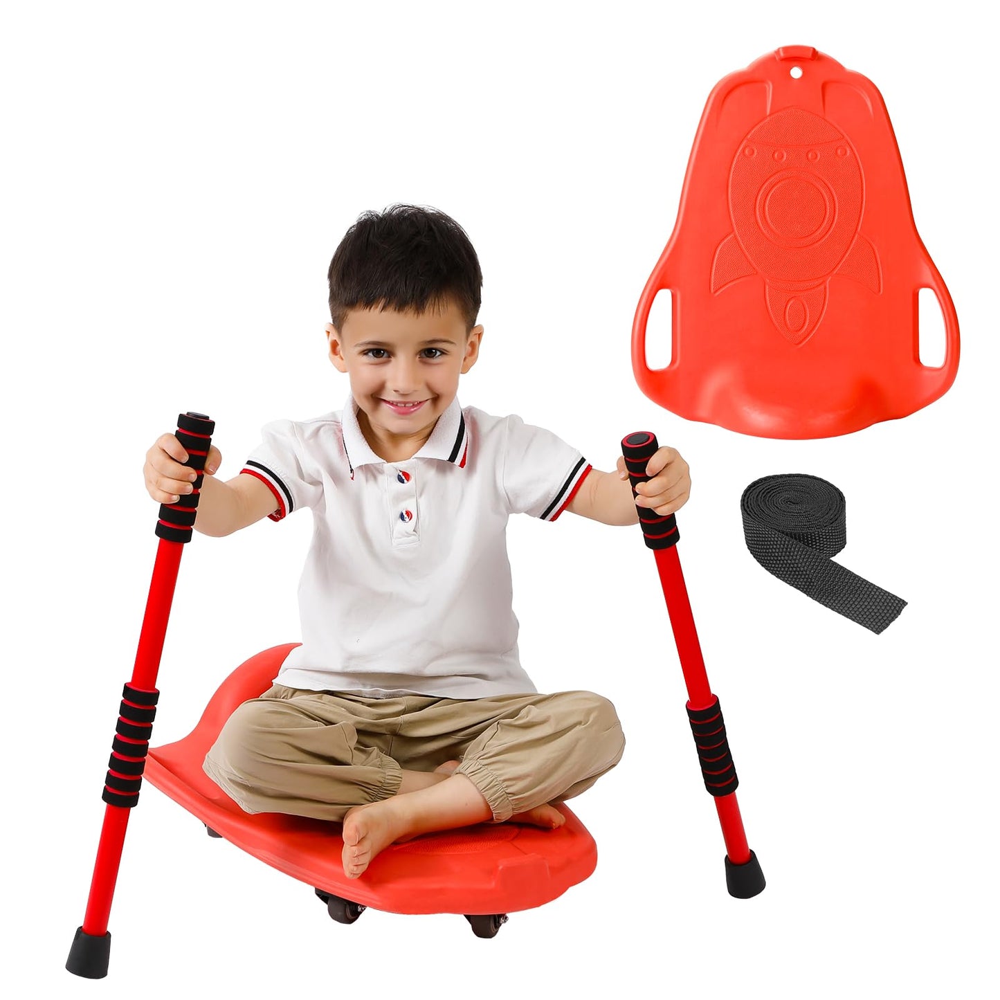 LLYJJKUWL Large Kids Scooter Board – 19.7 x 17.1 in, 220 lb, 5 Wheels, Indoor/Outdoor