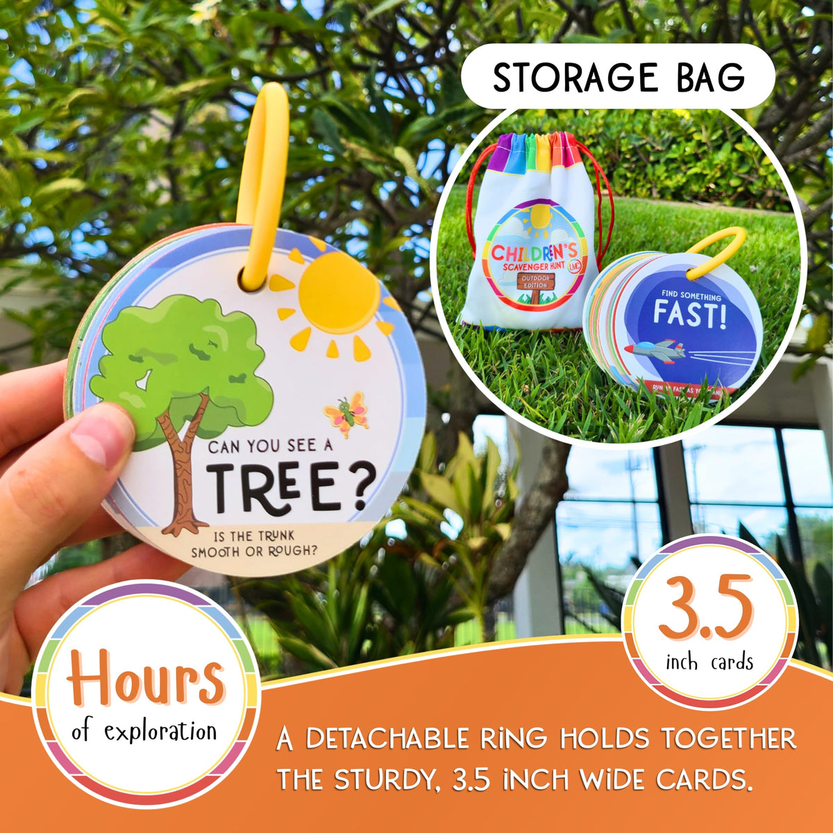 LMC Products Children's Scavenger Hunt Cards – Outdoor Edition for Toddlers 2+