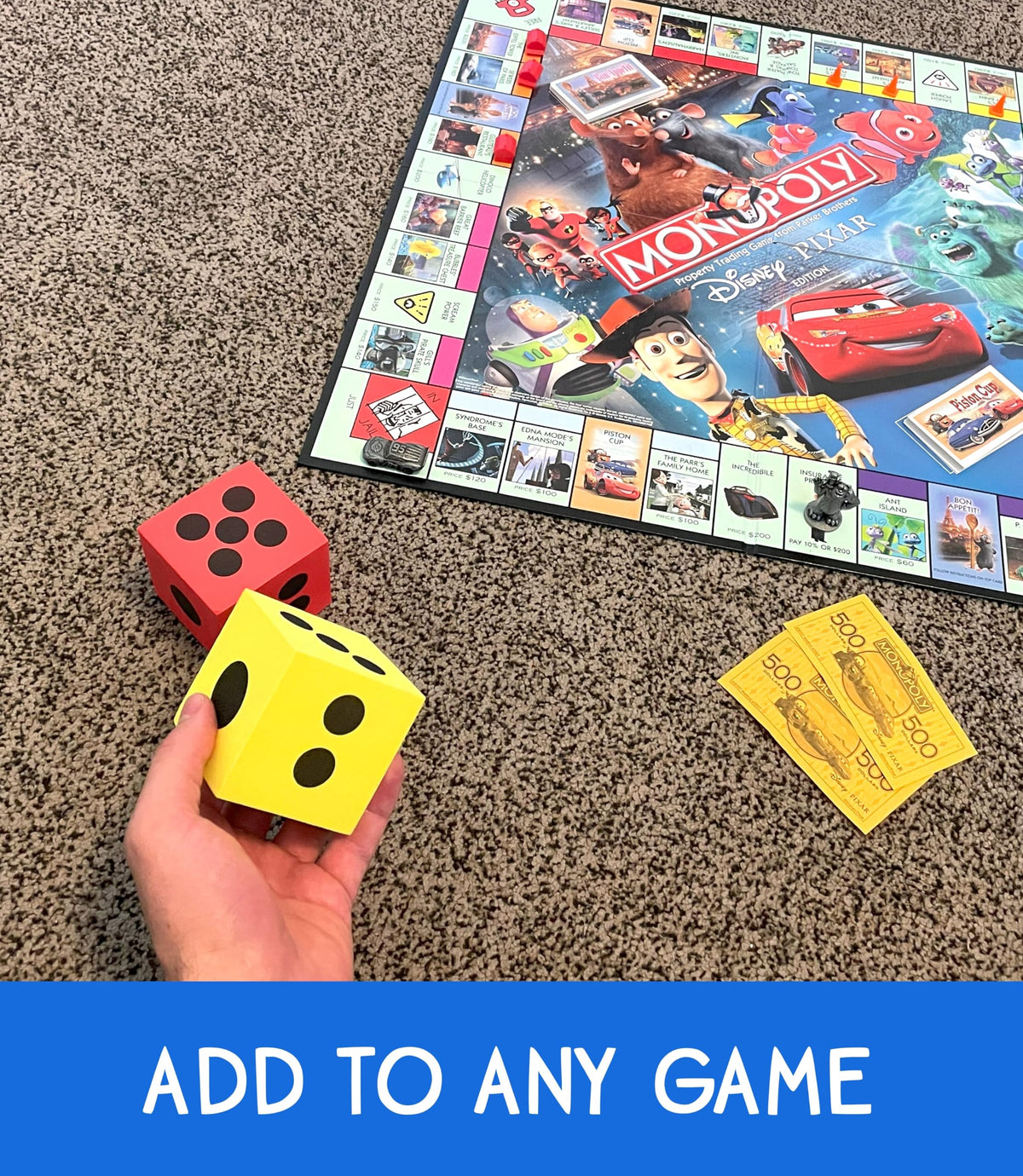 LMC Products - 4 Foam Jumbo Dice (Red, Yellow, Blue, Green) | Classroom & Party Play