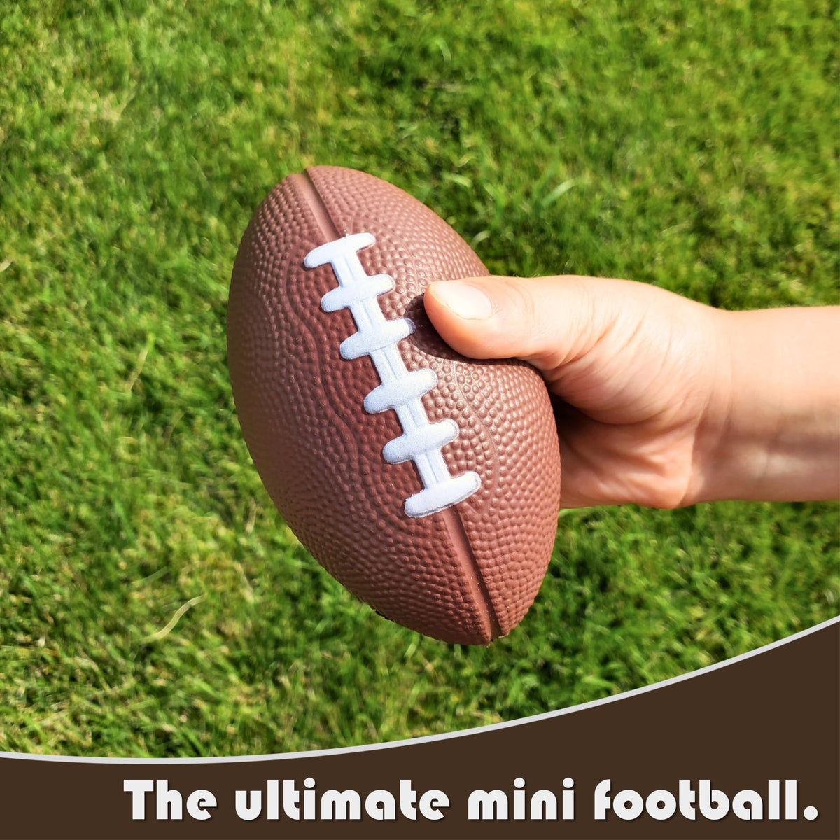 LMC Products 3-Pack Mini Foam Footballs for Kids – Brown, 4.75-Inch