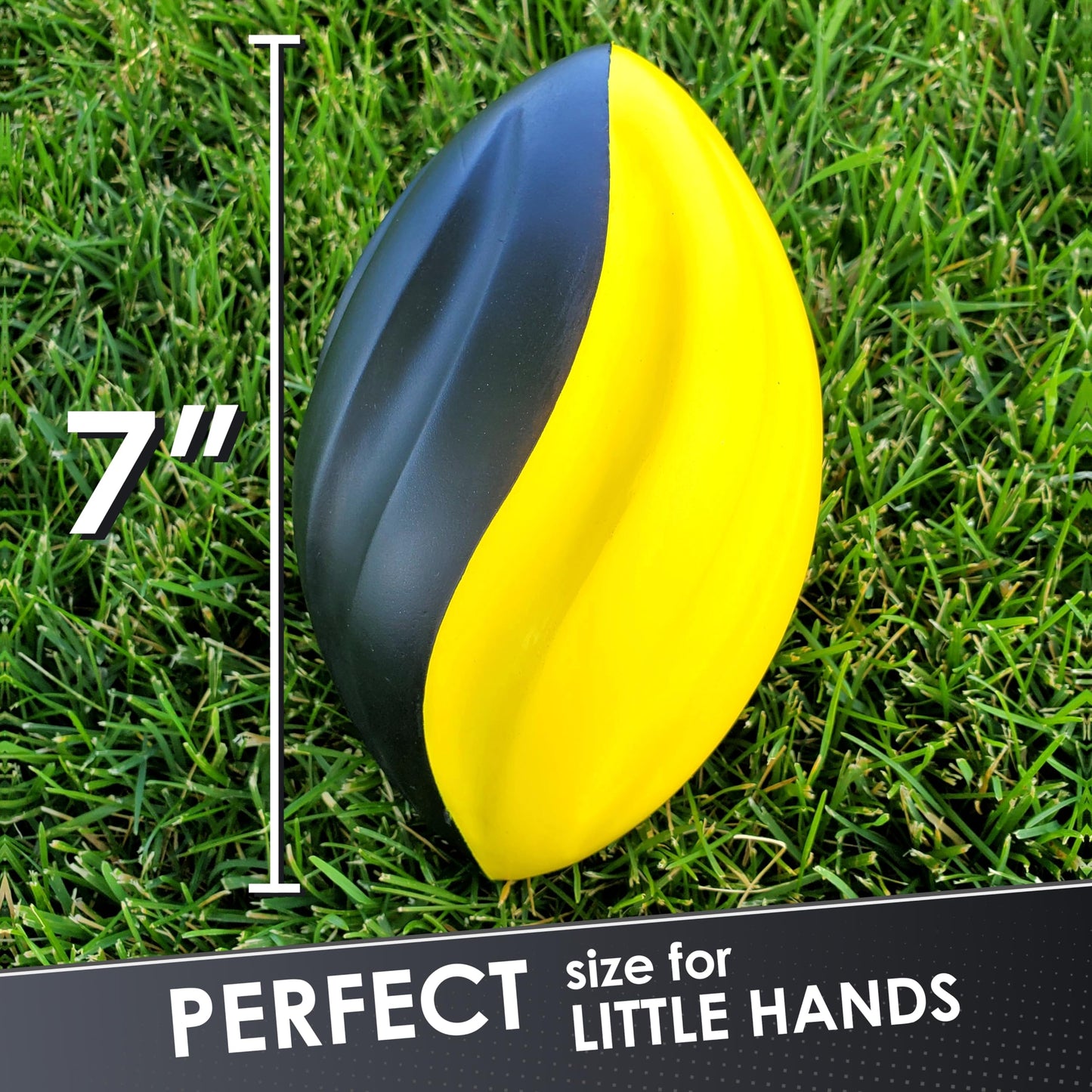 LMC Products 7-Inch Spiral Mini Foam Footballs - 4-Pack for Kids (Red, Yellow, Blue, Green)