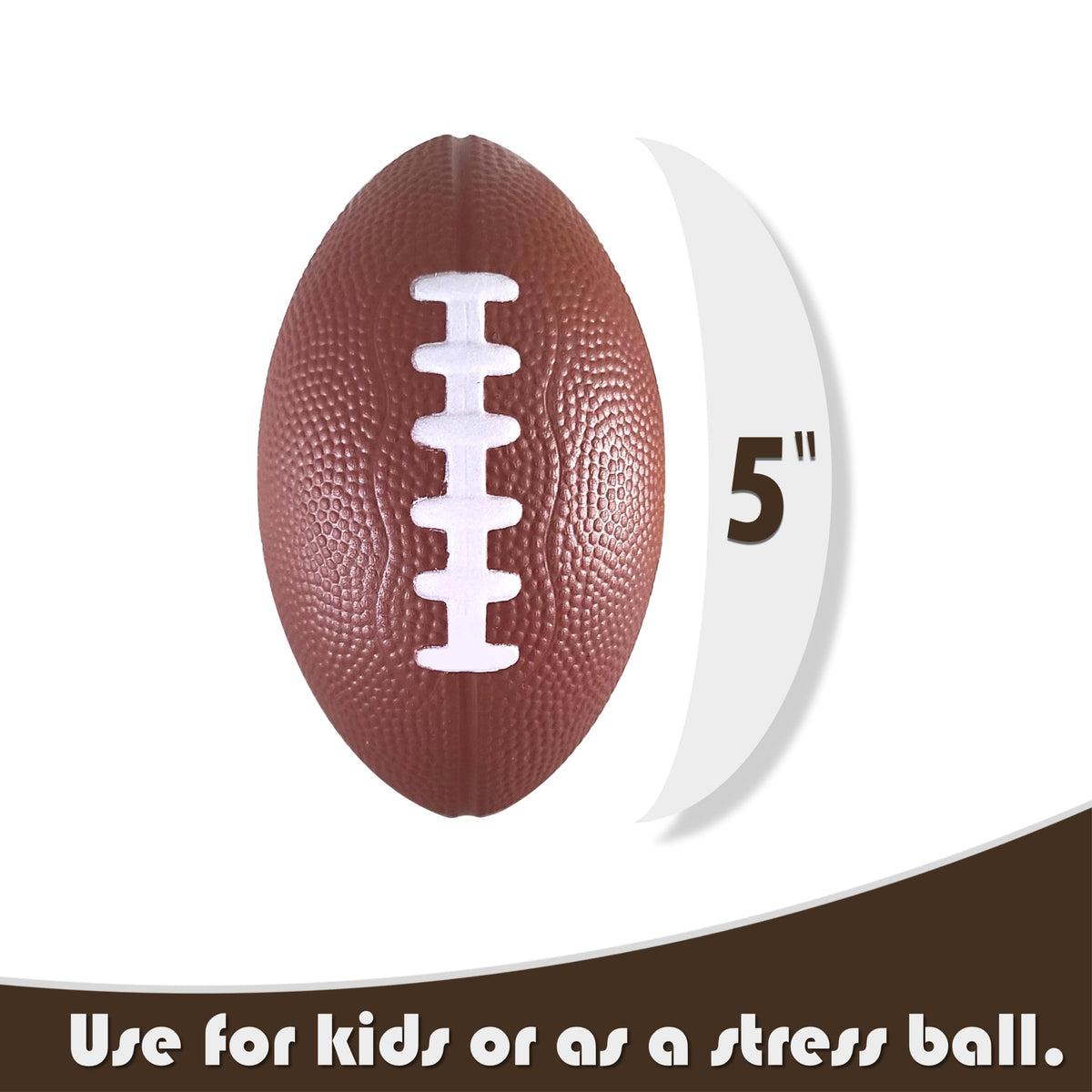 LMC Products 3-Pack Mini Foam Footballs for Kids – Brown, 4.75-Inch