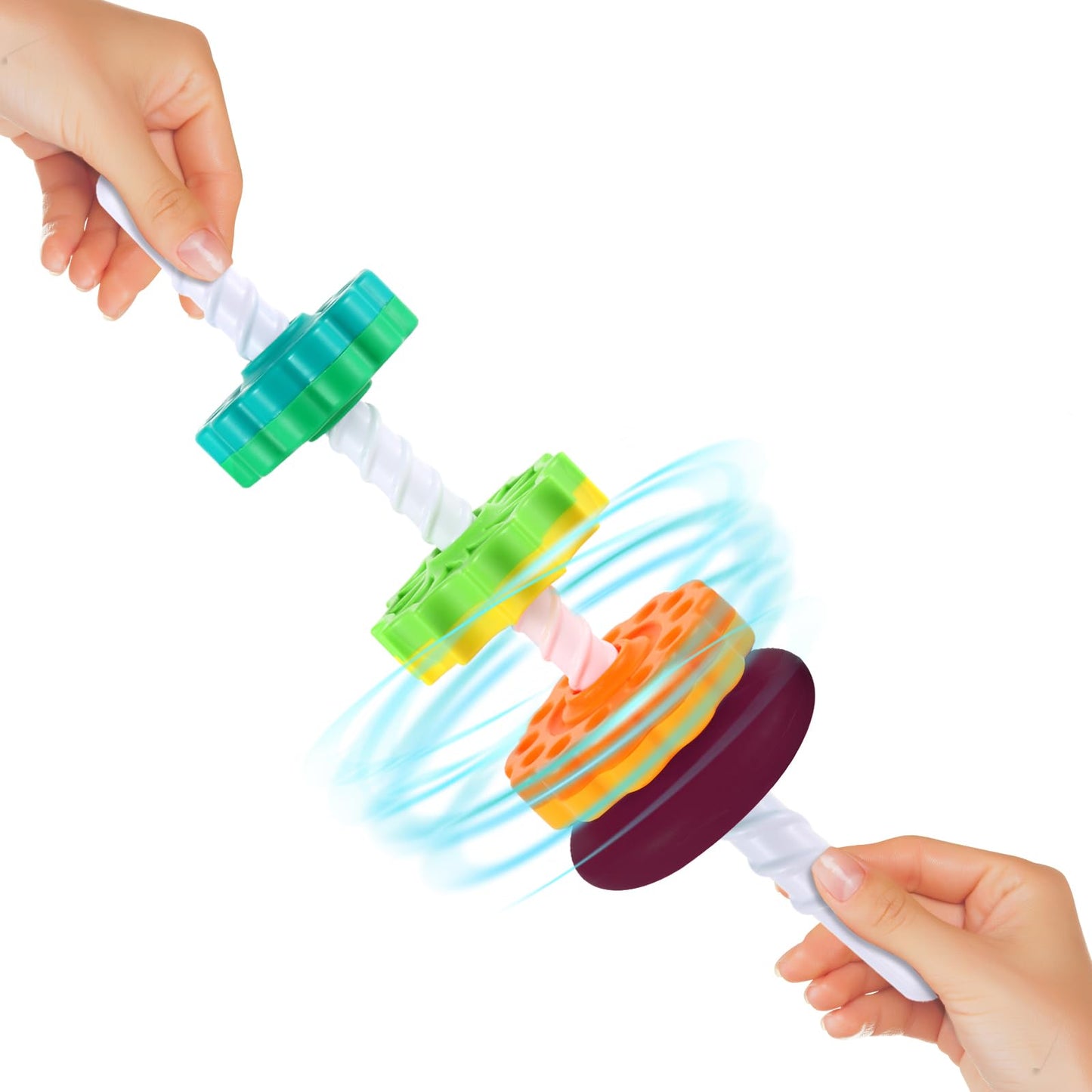 LMTNNB Spinning Stacking Toy - Rainbow Tower for Toddlers 1-3 | Colorful, Durable ABS Plastic