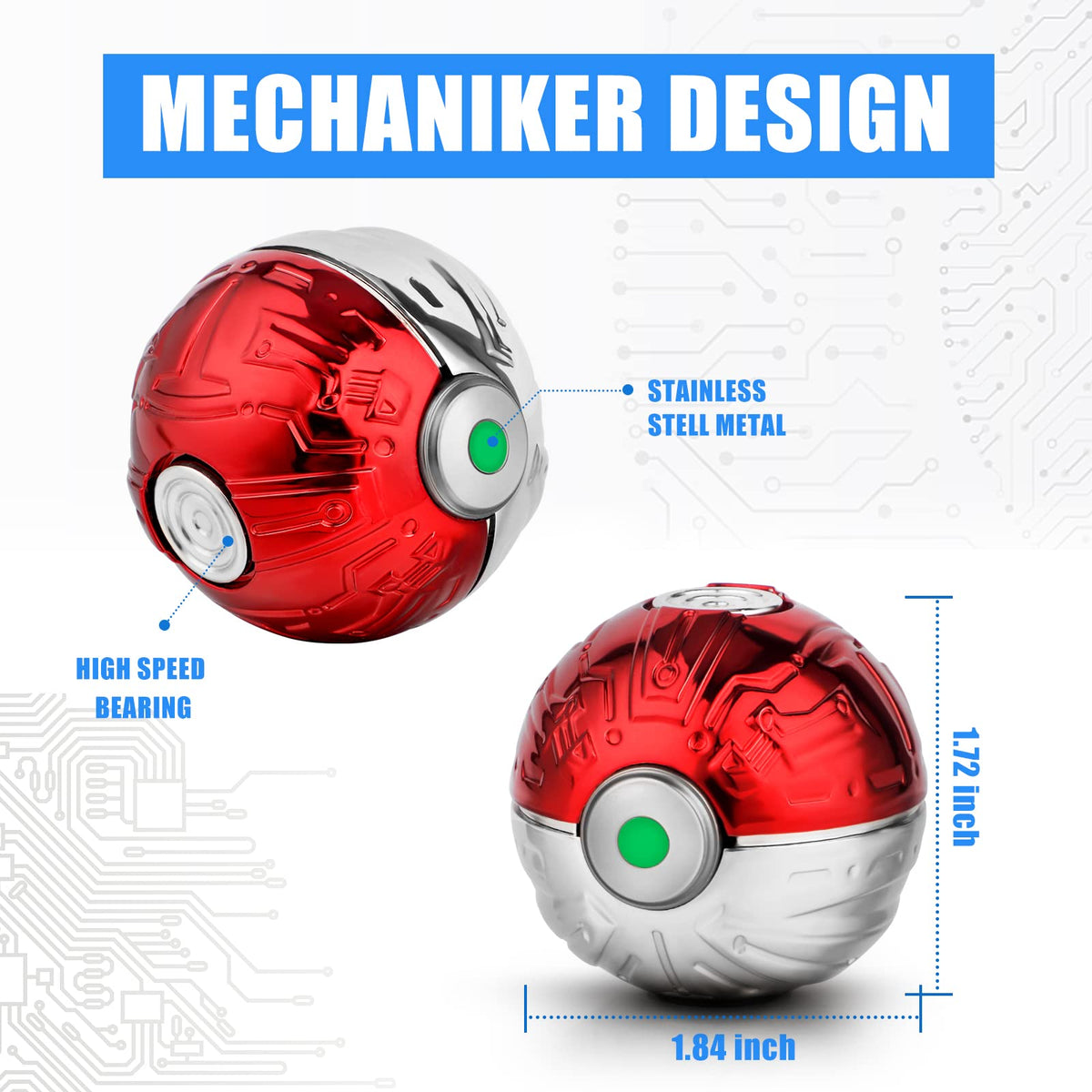 LNCOJOLM Luminous Fidget Spinner Sphere – Metal Sensory Gyro Desk Toy for Focus, Glow, and Gift