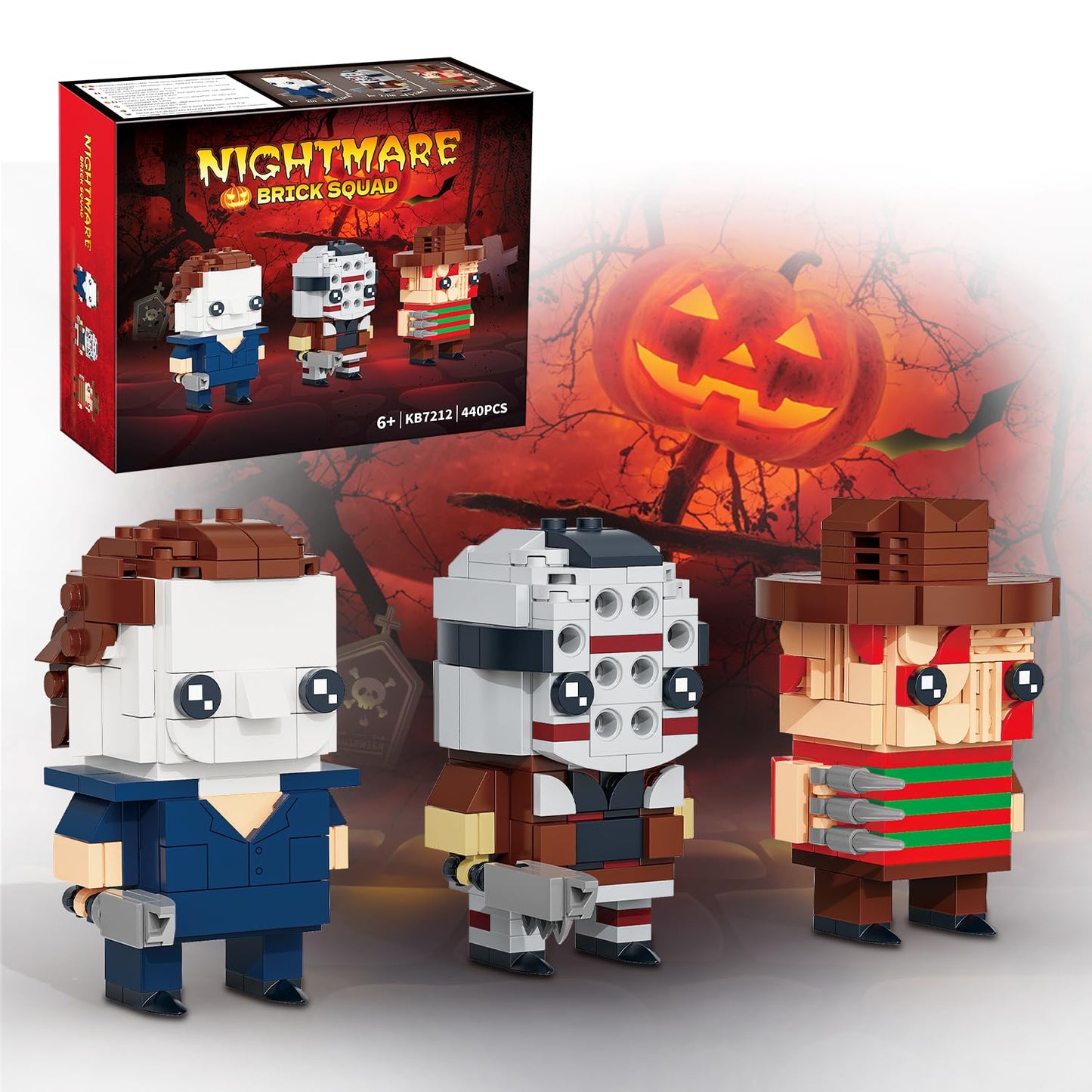 LNJFXB Halloween Horror Figures Building Block Set — LEGO Compatible, 440 Pieces
