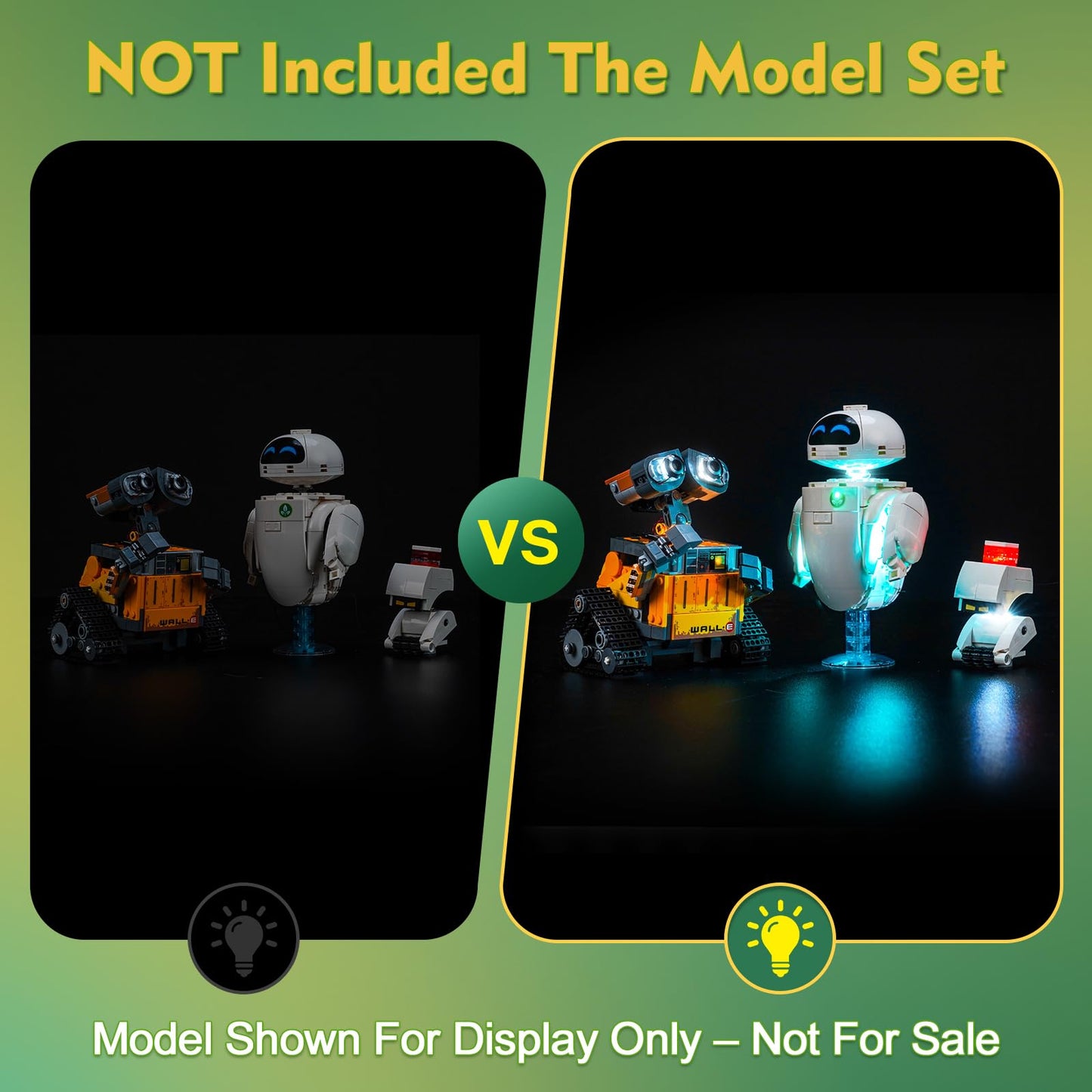 LocoLee Light Kit for LEGO 43279 Wall-E & EVE – No Model Included