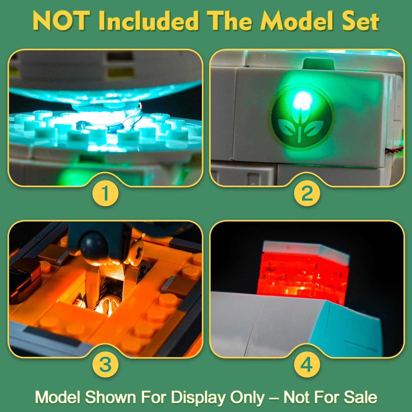 LocoLee Light Kit for LEGO 43279 Wall-E & EVE – No Model Included