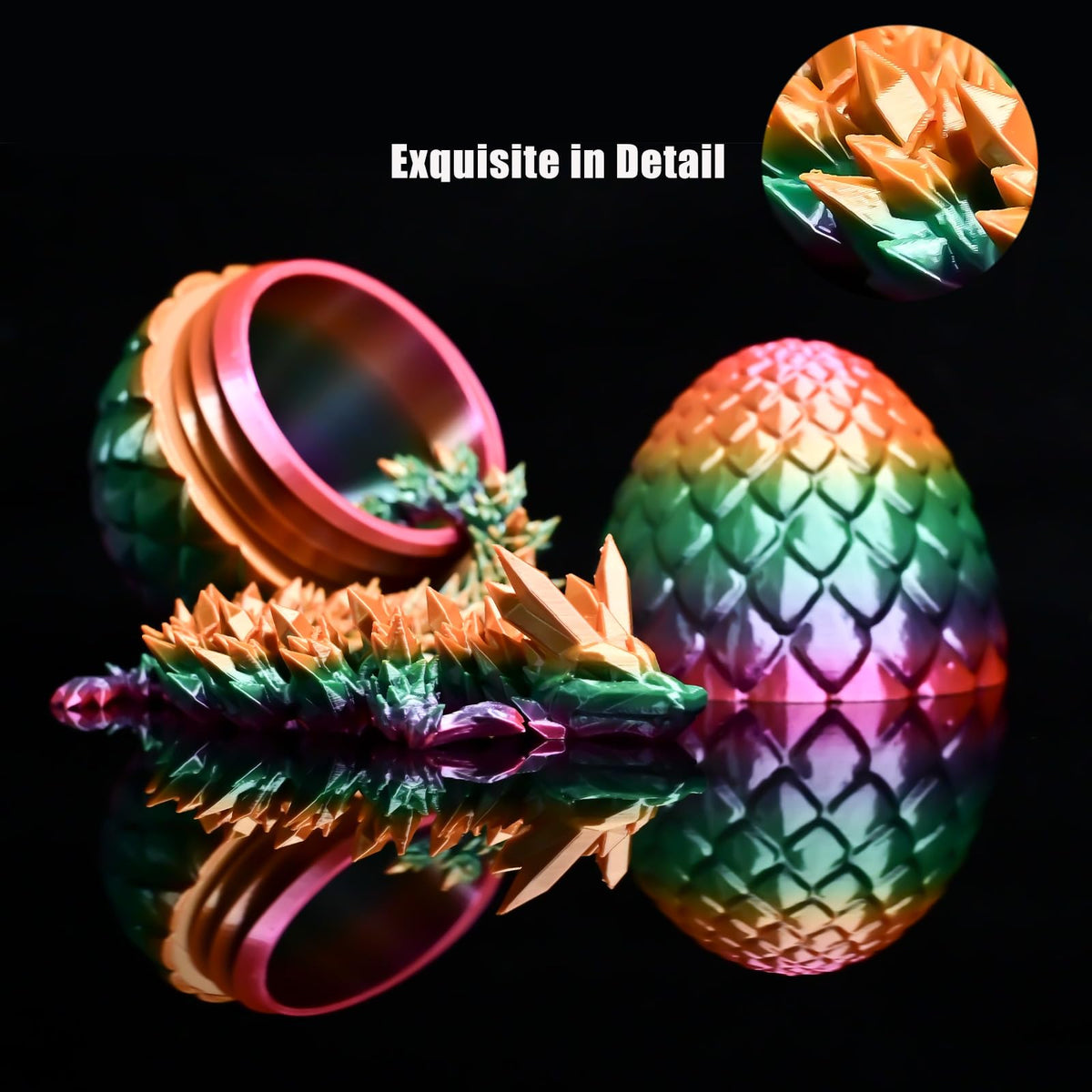 LOCYFENS Rainbow Crystal Dragon Eggs – 3D Printed Articulated Dragon Inside