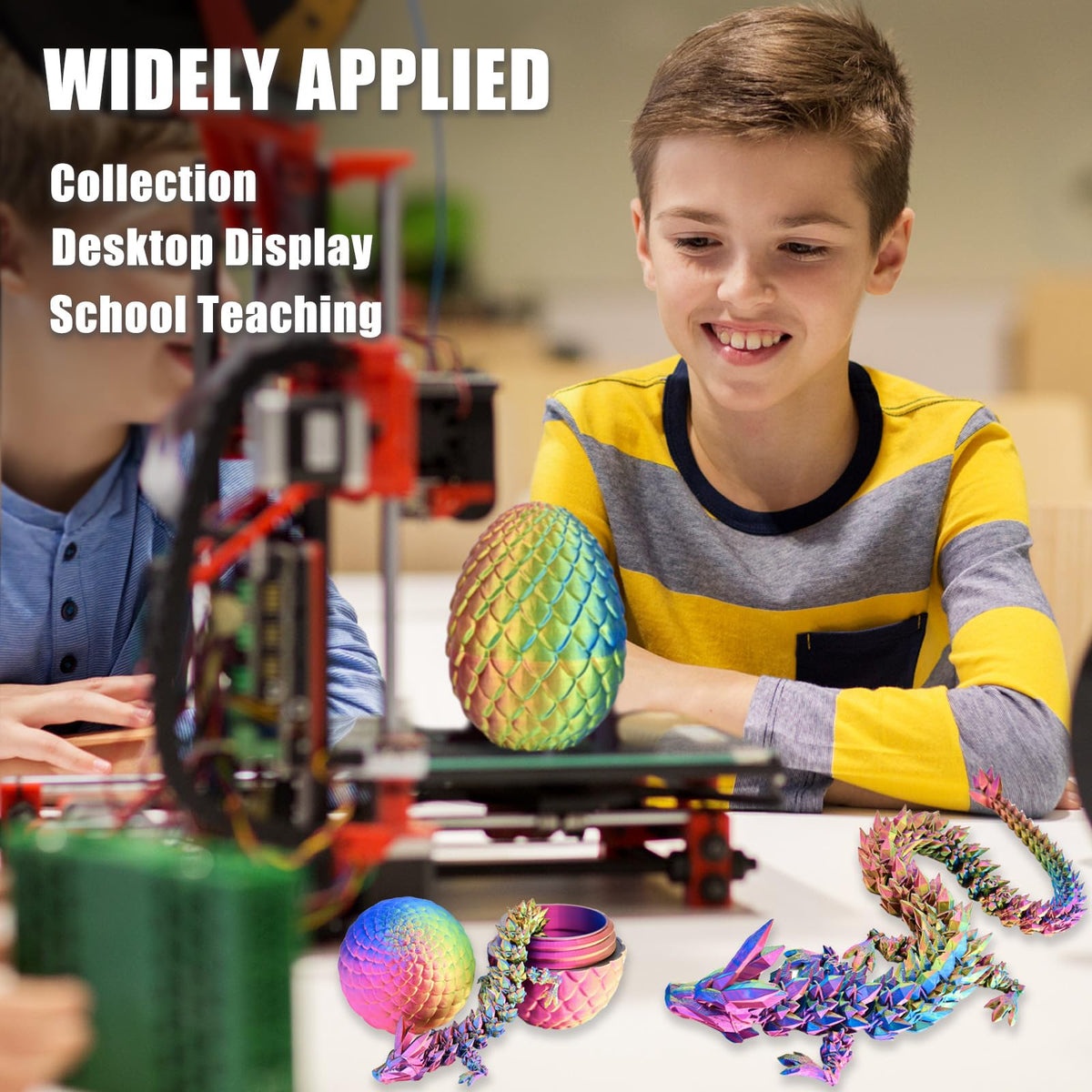 LOCYFENS Rainbow Crystal Dragon Eggs – 3D Printed Inside Dragon, Articulated Toy