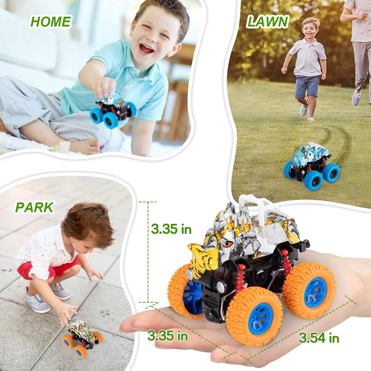 LOD BY Dinosaur Trucks for Kids 3-5 | Friction-Powered Dino Vehicles