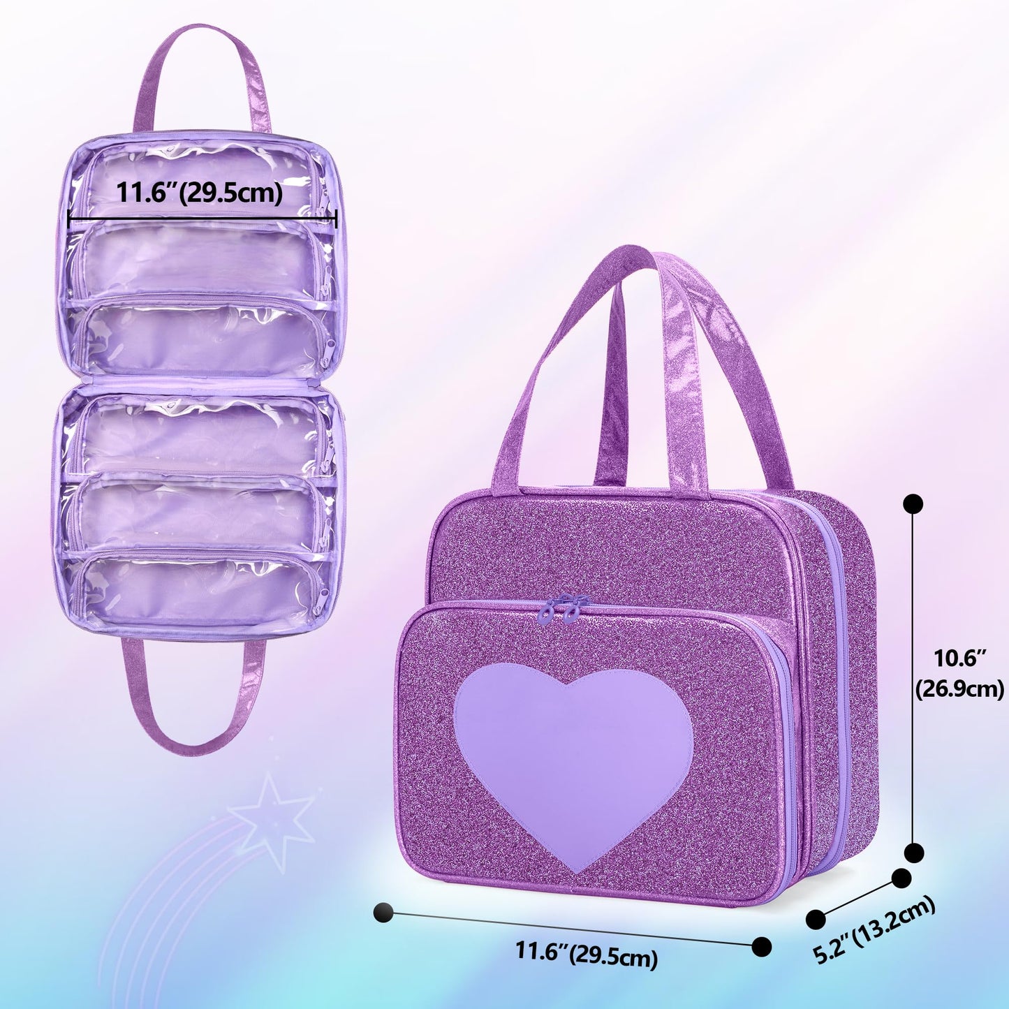 LoDrid Doll Case for Monster High Dolls — 6 Transparent Pockets, Purple Tote Bag (Bag Only)