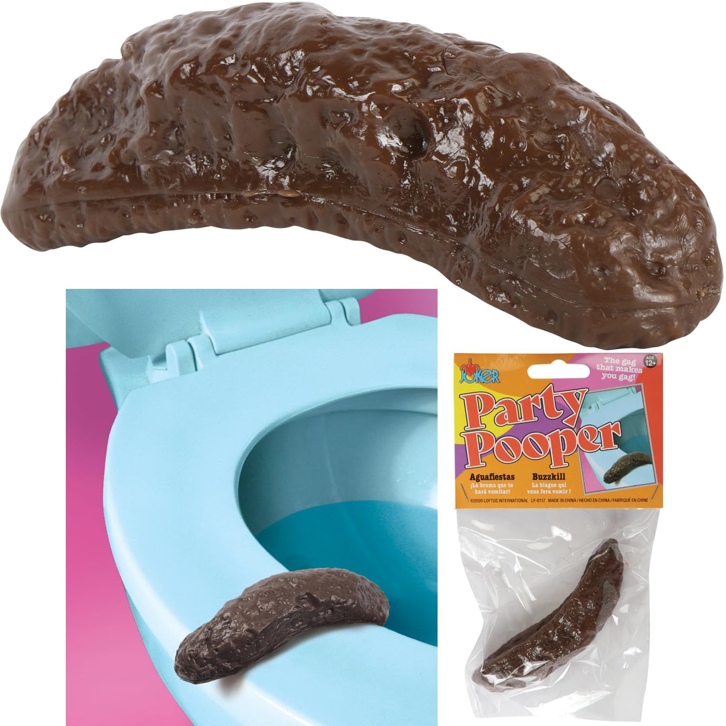 Loftus Gross Party Pooper Fake Poo Toy – Realistic 4in Brown