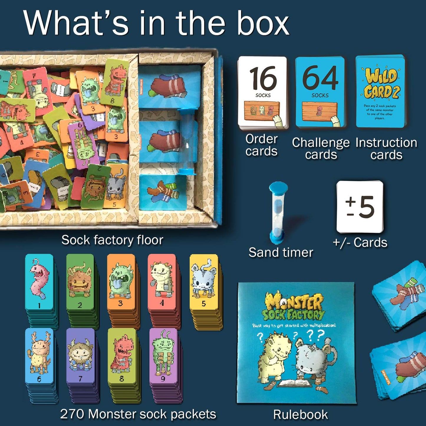 Logic Roots Monster Sock Factory Variations — Engaging Math Board Game for Multiplication & Division