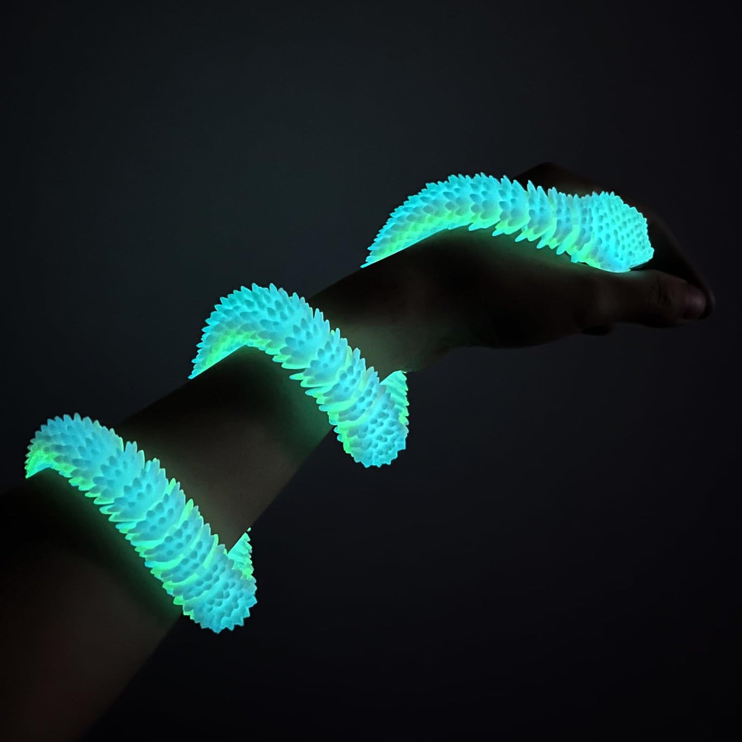 Lohoee 24in 3D Printed Glow-in-the-Dark Snake Toy | Flexible Fidget for Collectors