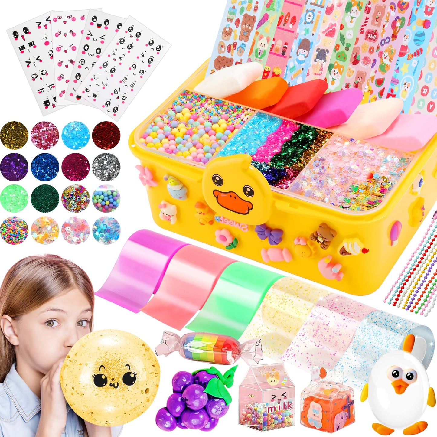 Lokuc Duck Theme Nano Tape Bubble Kit – Creative DIY Toy for Kids 4-9