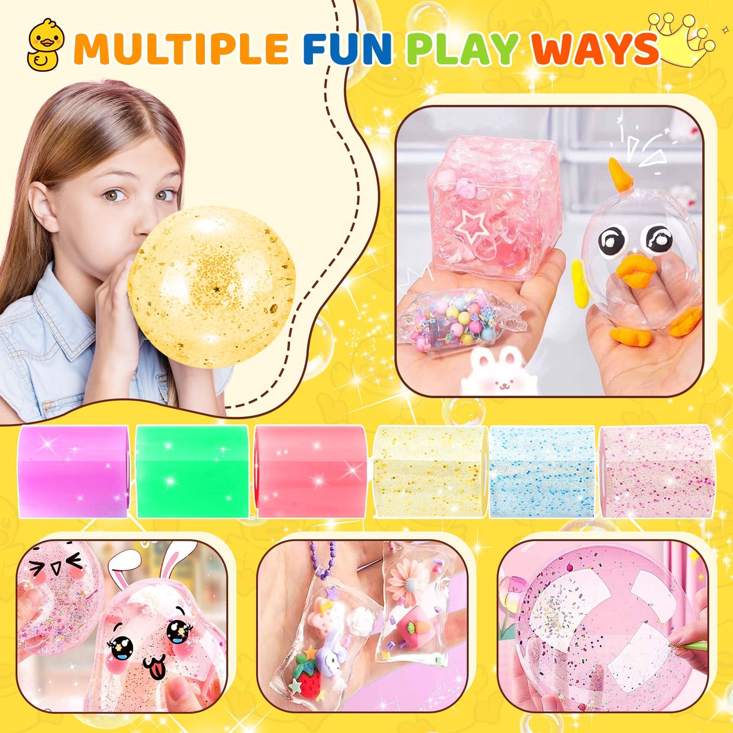 Lokuc Duck Theme Nano Tape Bubble Kit – Creative DIY Toy for Kids 4-9