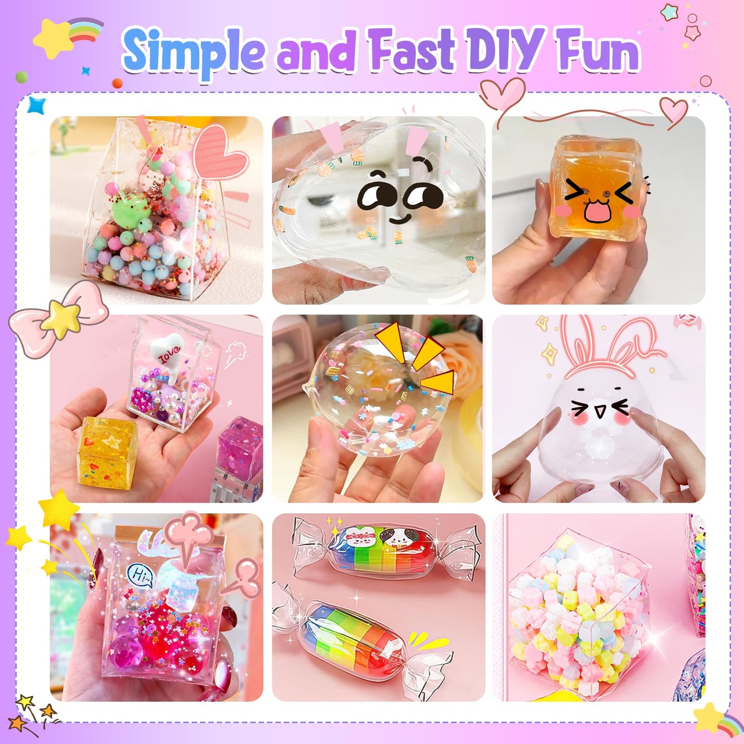 Lokuc Nano Tape Bubble Kit: DIY Bubble Maker with Slime, Clay & Accessories for Kids 3-8