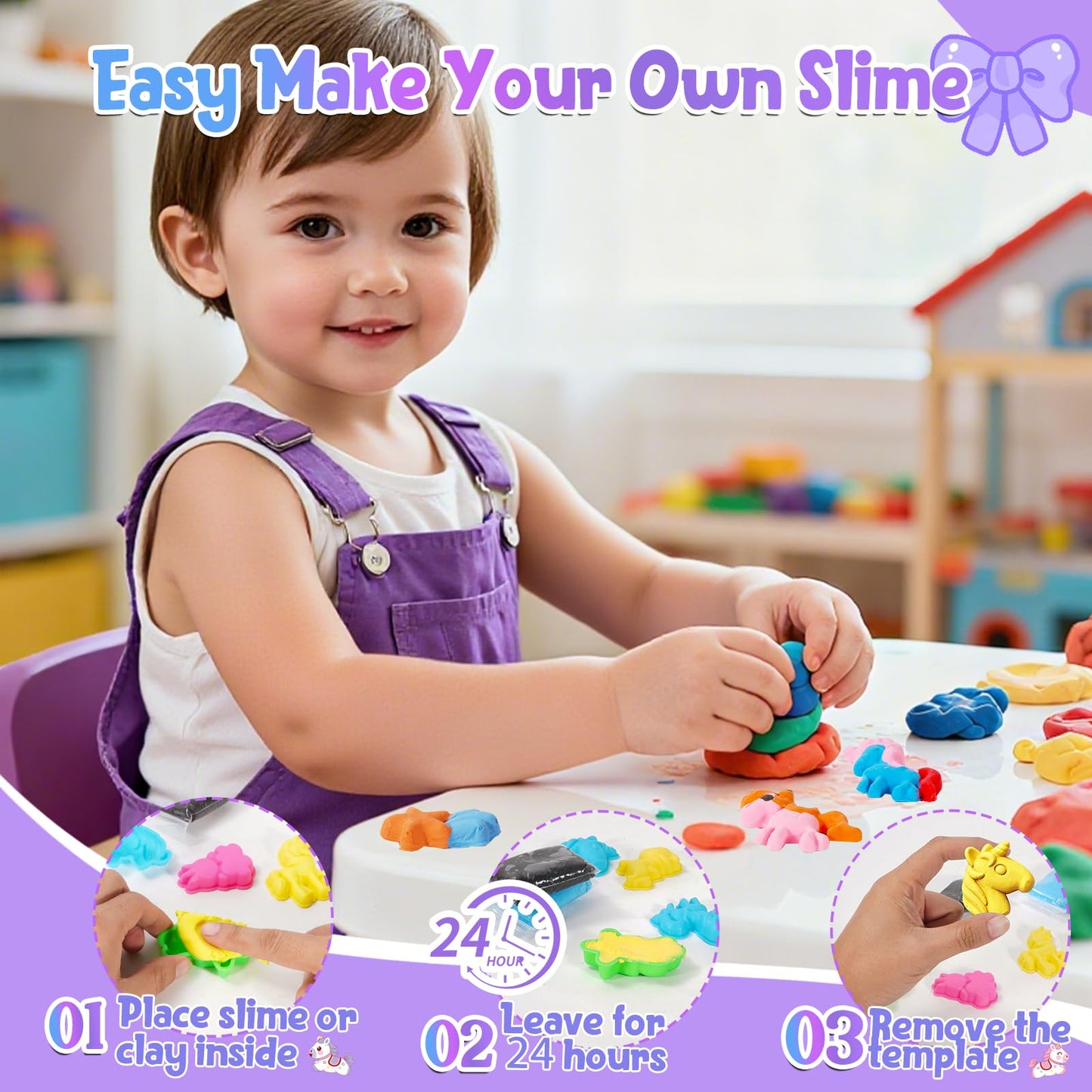 Lokuc Nano Tape Bubble Kit: DIY Bubble Maker with Slime, Clay & Accessories for Kids 3-8