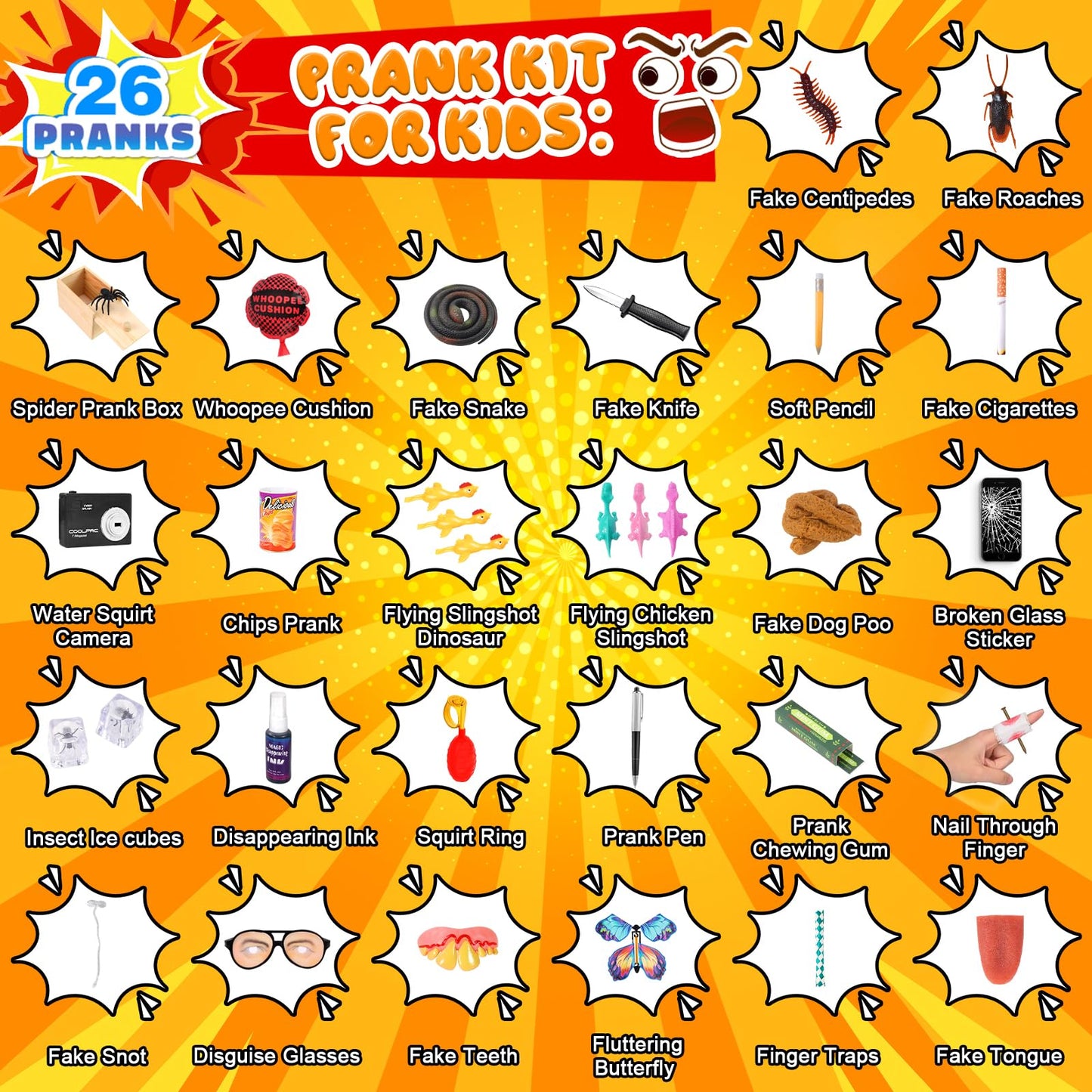 Lokuc Pranks Kit – 40-Piece Ultimate Prank Set for Kids & Adults