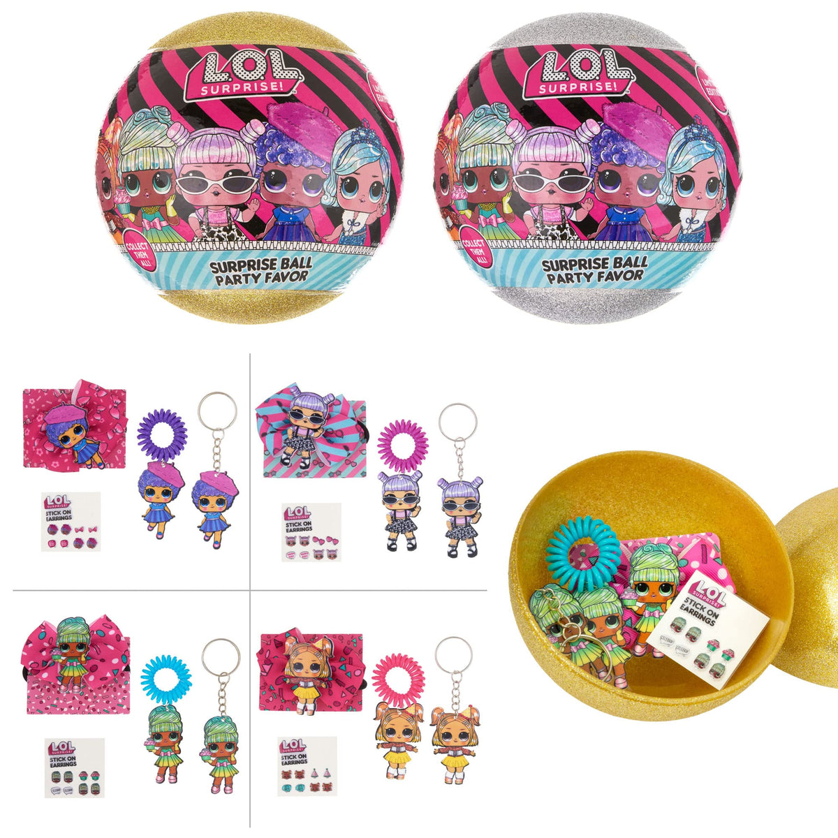 L.O.L. Surprise! 4-Pack Novelty Balls – Party Favors & Accessories for Girls