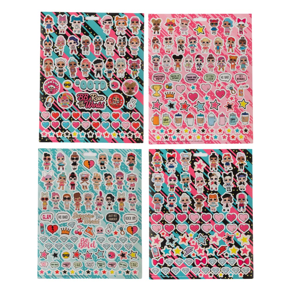 LOL Surprise 14-Sheet Sticker Book Set — 1200+ Stickers with Puffy Sheets