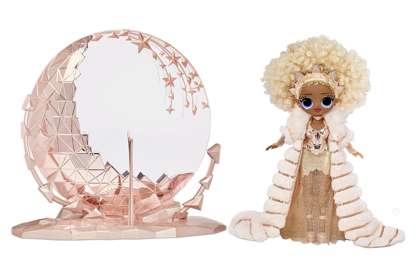 L.O.L. Surprise! NYE Queen Collector Doll — Gold Fashion & Light-Up Stand