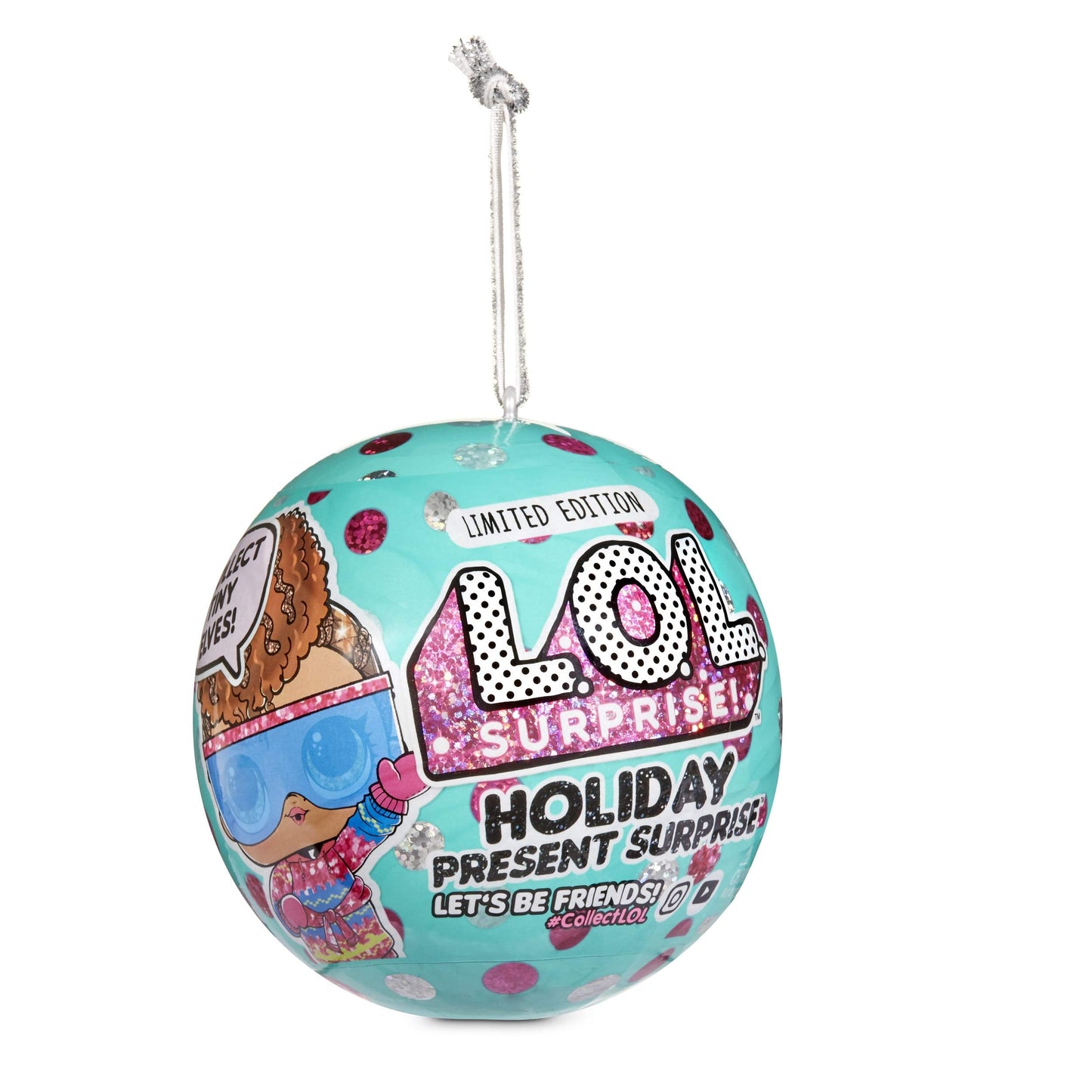 LOL Surprise Holiday Present Surprise Mystery Pack – 7 Surprises & Glitter Doll