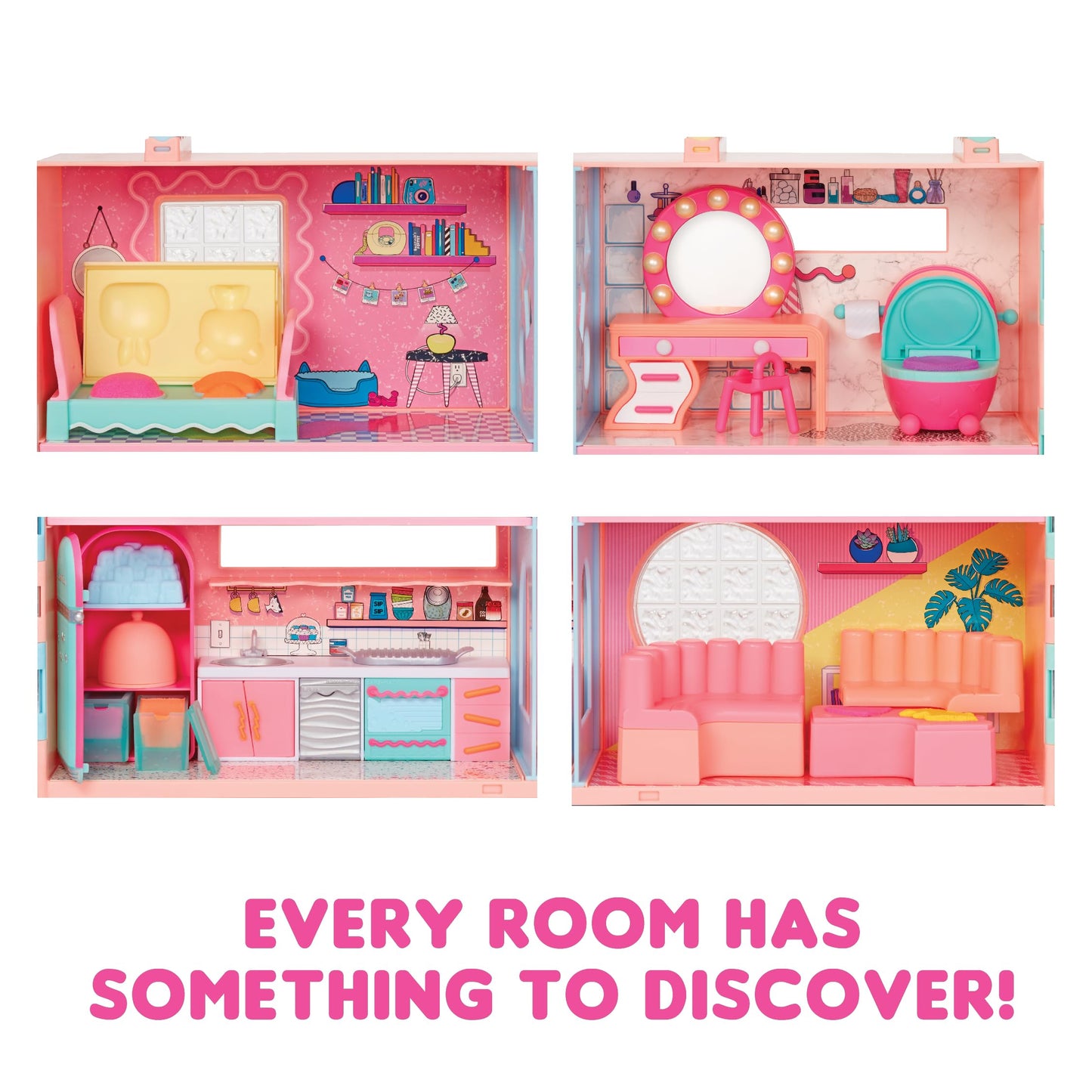 L.O.L. Surprise! Squish Sand Magic House with Tot – 50+ Surprises, Moldable Sand, Elevator