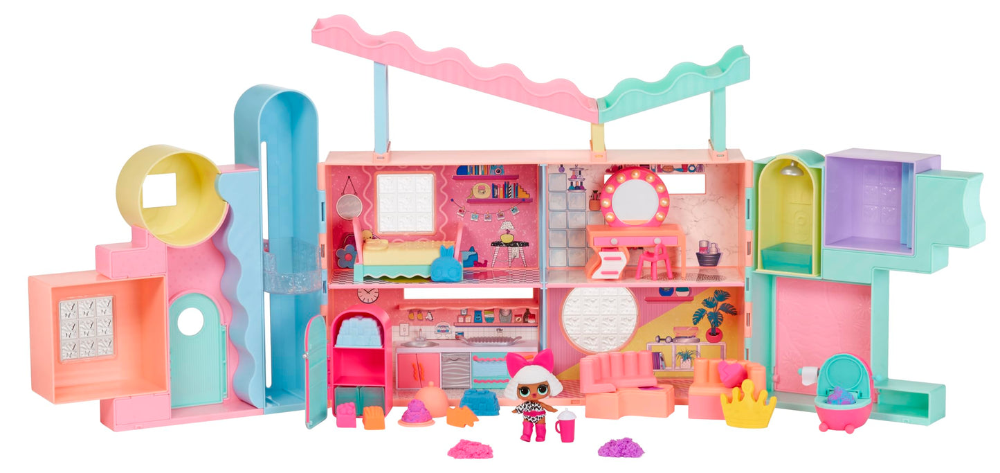 L.O.L. Surprise! Squish Sand Magic House with Tot – 50+ Surprises, Moldable Sand, Elevator