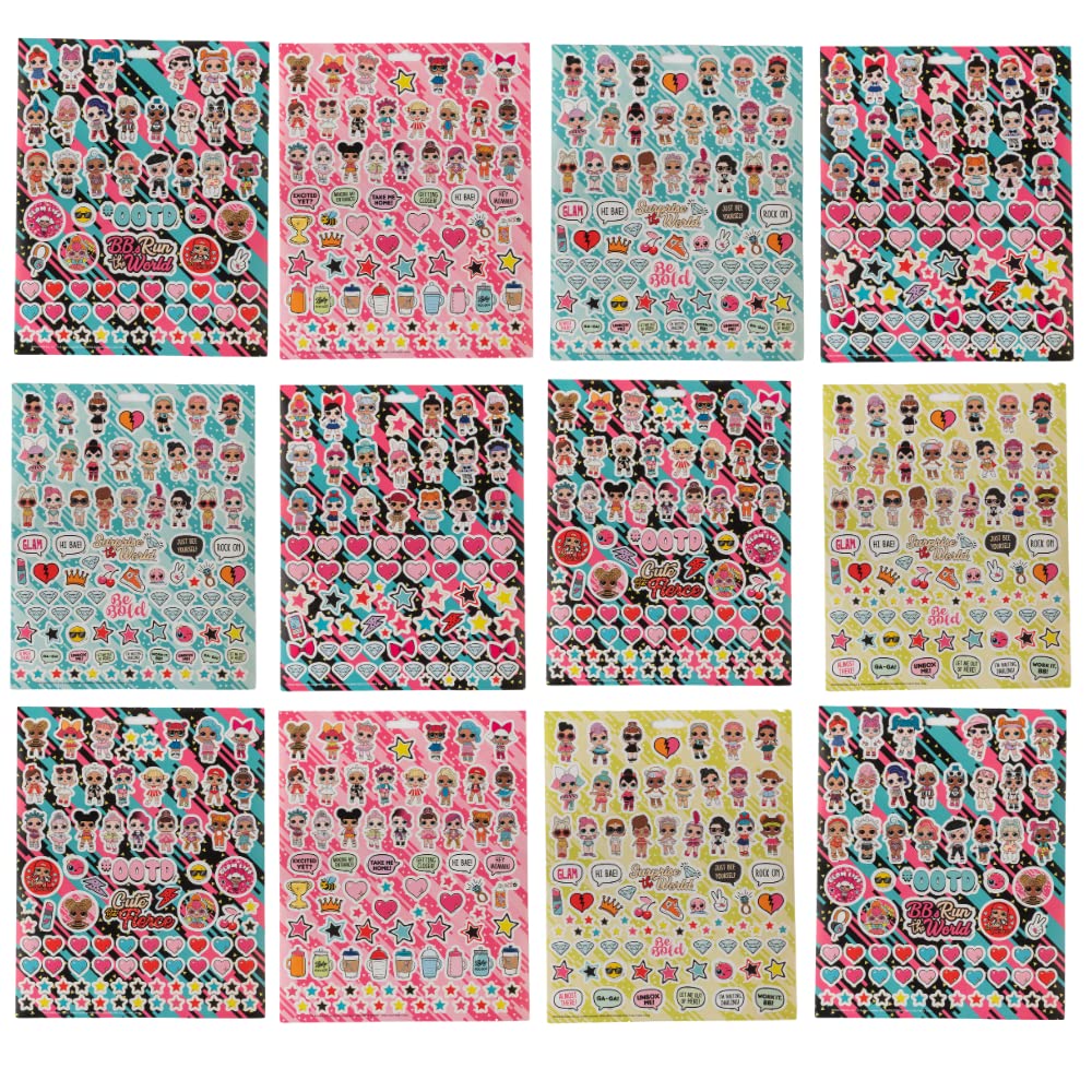 LOL Surprise 14-Sheet Sticker Book Set — 1200+ Stickers with Puffy Sheets