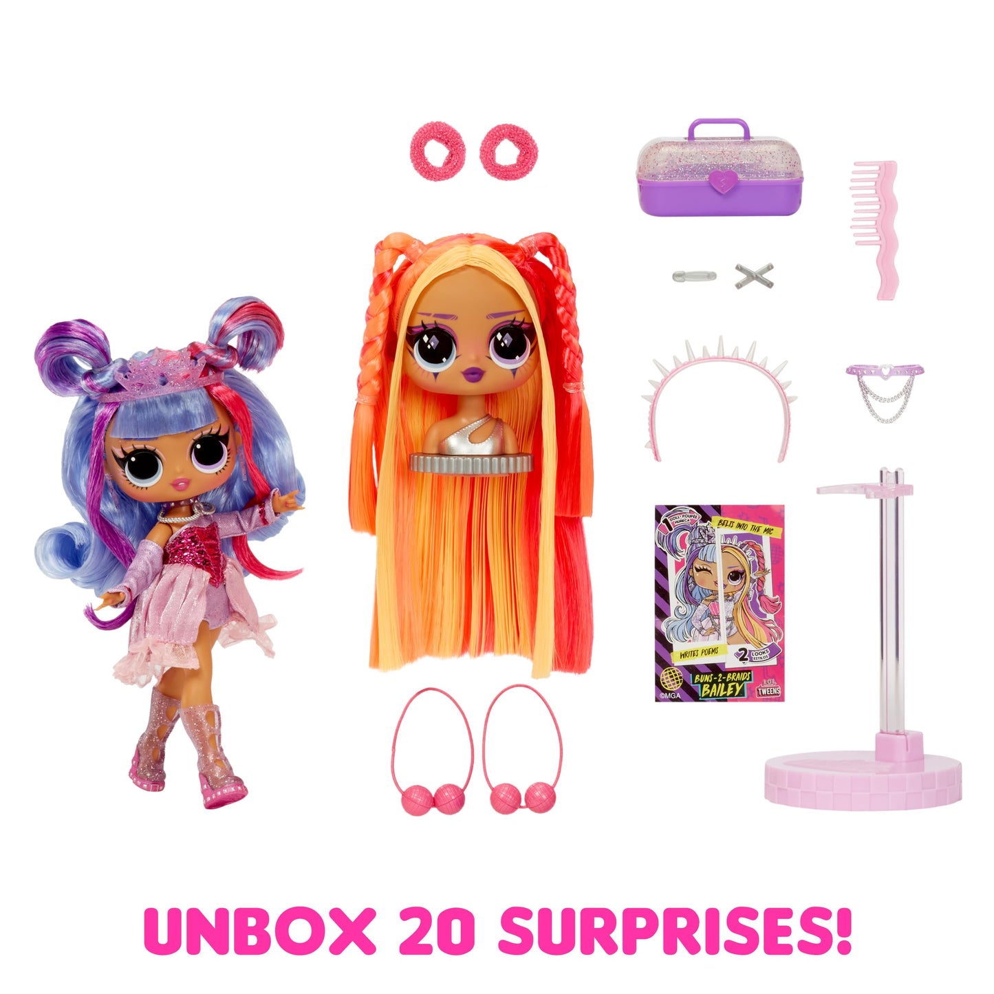 L.O.L. Surprise! Tweens Bailey – Buns-2-Braids Styling Head & 20+ Surprises