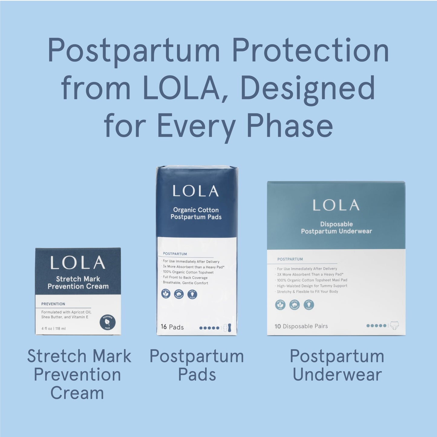 LOLA Stretch Mark Prevention Cream with Hydrating Body Oil | Skin Elasticity & Hypoallergenic Maternity Care - Cocoa Butter & Collagen Support - 4 Fl Oz