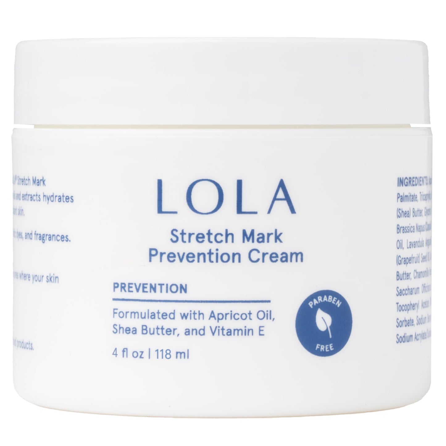 LOLA Stretch Mark Prevention Cream with Hydrating Body Oil | Skin Elasticity & Hypoallergenic Maternity Care - Cocoa Butter & Collagen Support - 4 Fl Oz