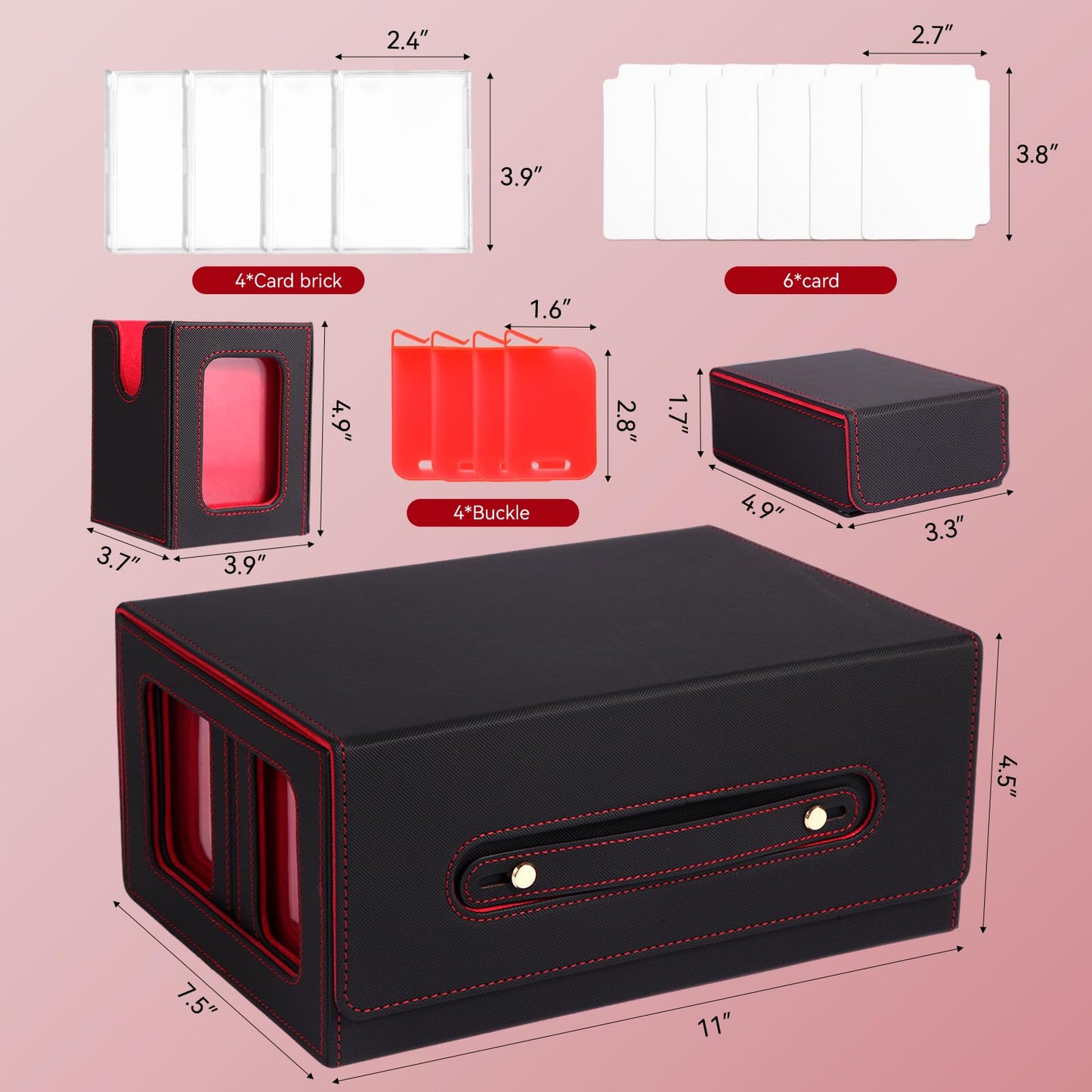 LOLEDS Trading Card Storage Box with Commander Display – 6-in-1 Deck Case for MTG & TCG