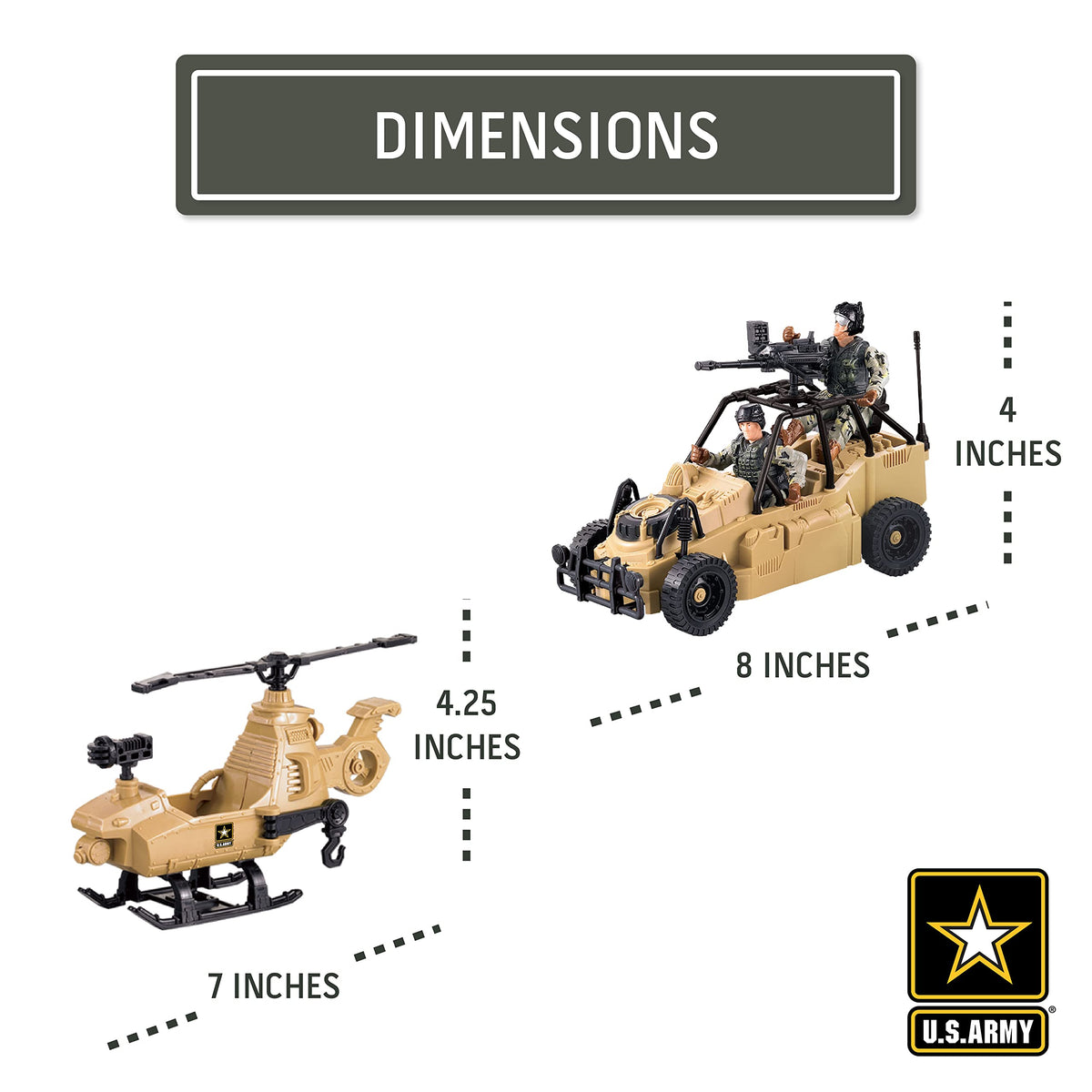 Lollipop US Army Rescue Force Toys – Helicopter, Desert Car & Gear Playset (Ages 3+)