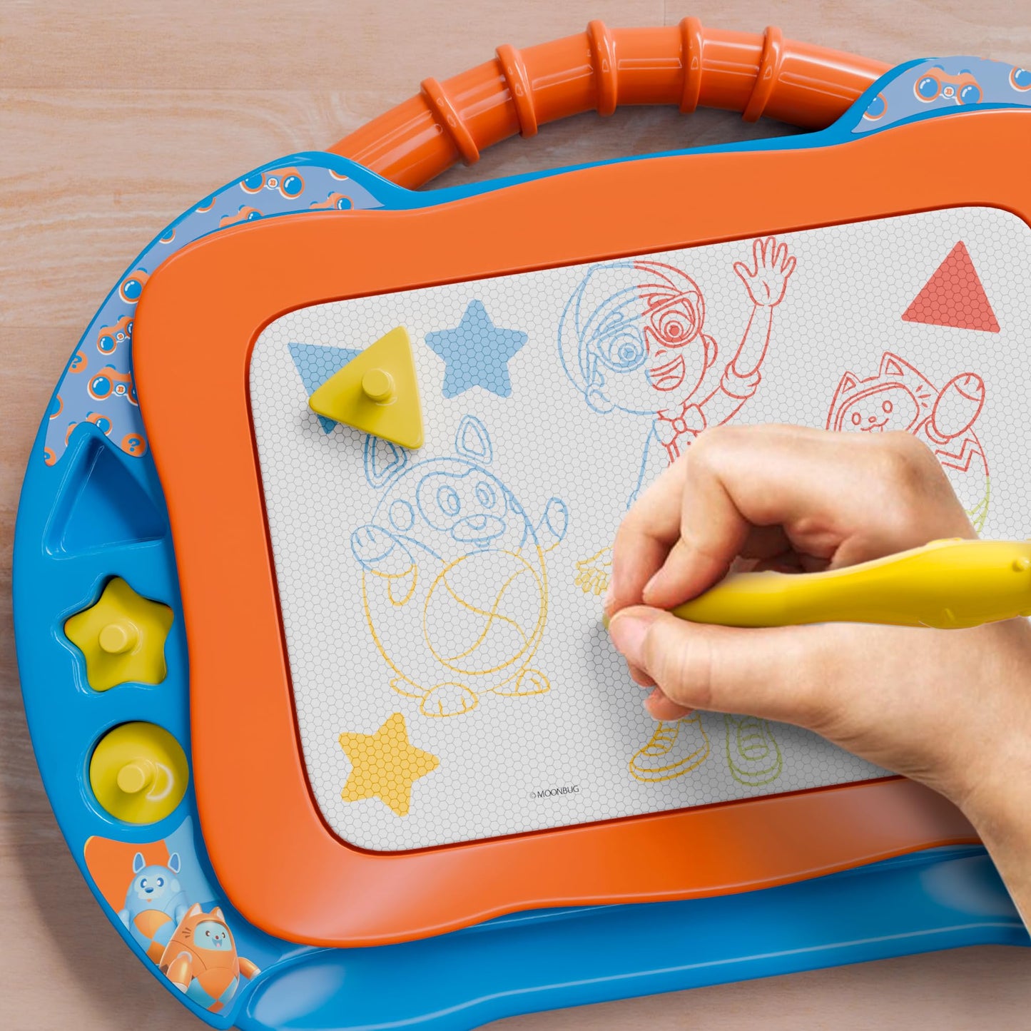 Lollipop Blippi Magnetic Writing Tablet for Kids – Mess-Free Drawing Board with Stand, Pen & Stamps