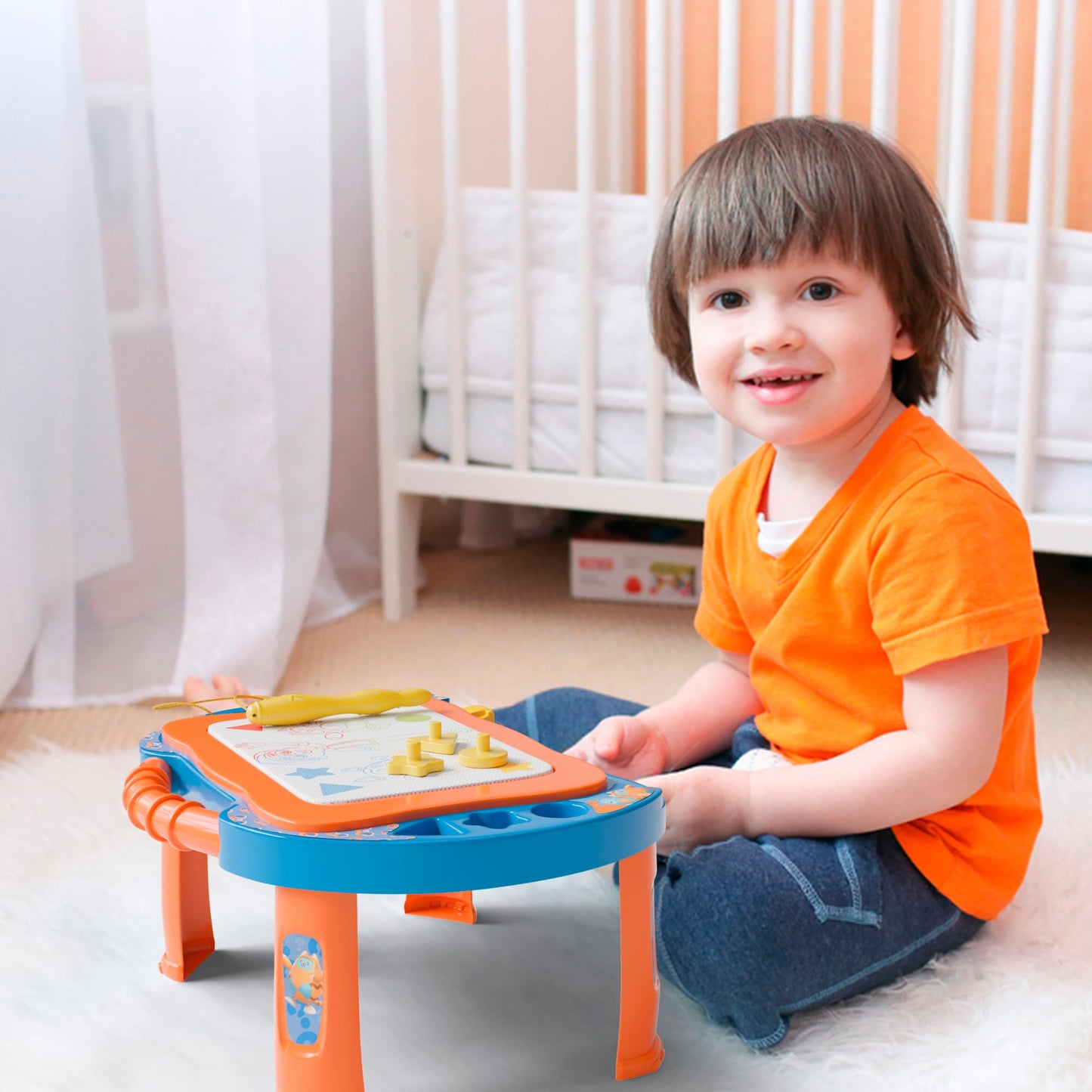 Lollipop Blippi Magnetic Writing Tablet for Kids – Mess-Free Drawing Board with Stand, Pen & Stamps