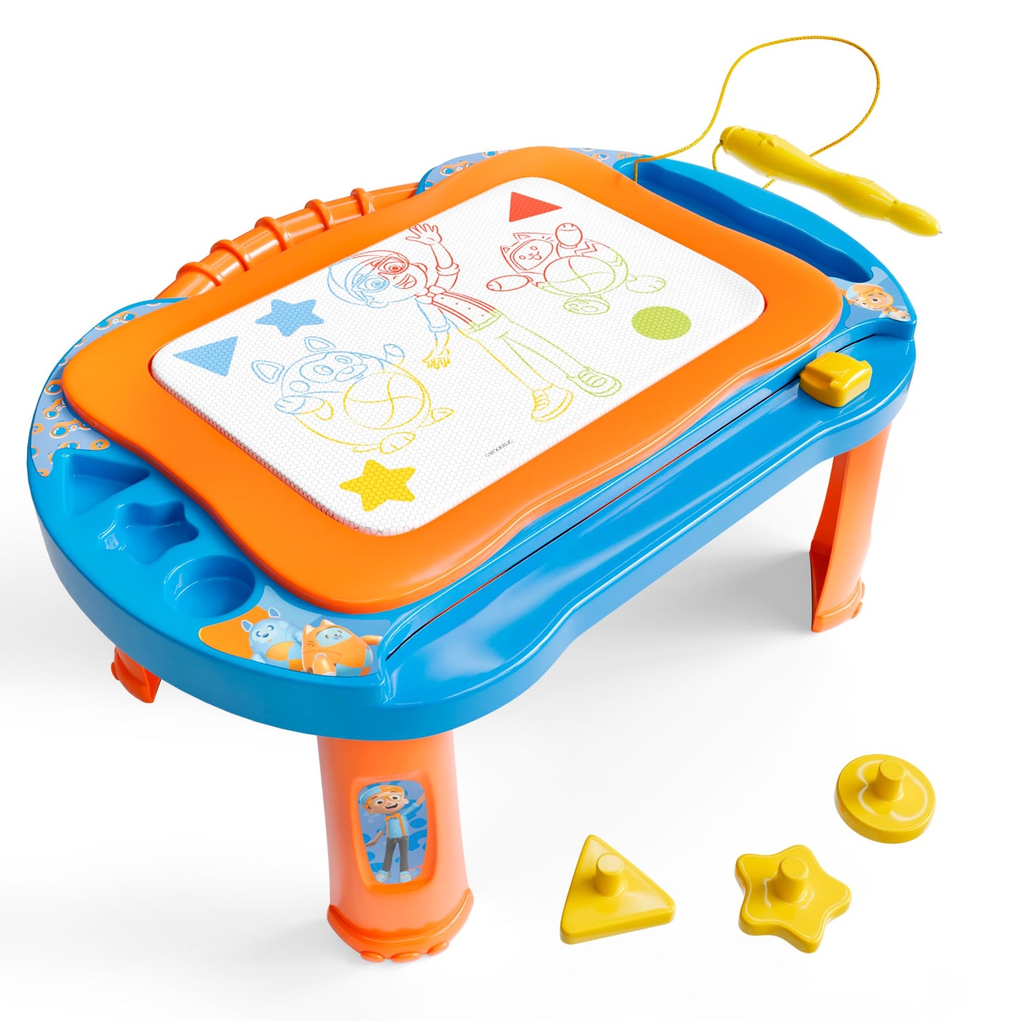 Lollipop Blippi Magnetic Writing Tablet for Kids – Mess-Free Drawing Board with Stand, Pen & Stamps