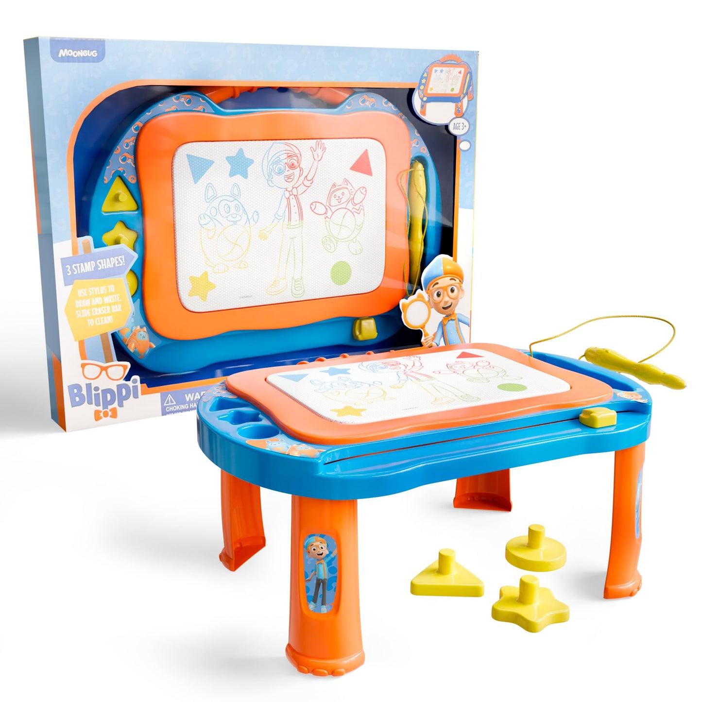 Lollipop Blippi Magnetic Writing Tablet for Kids – Mess-Free Drawing Board with Stand, Pen & Stamps