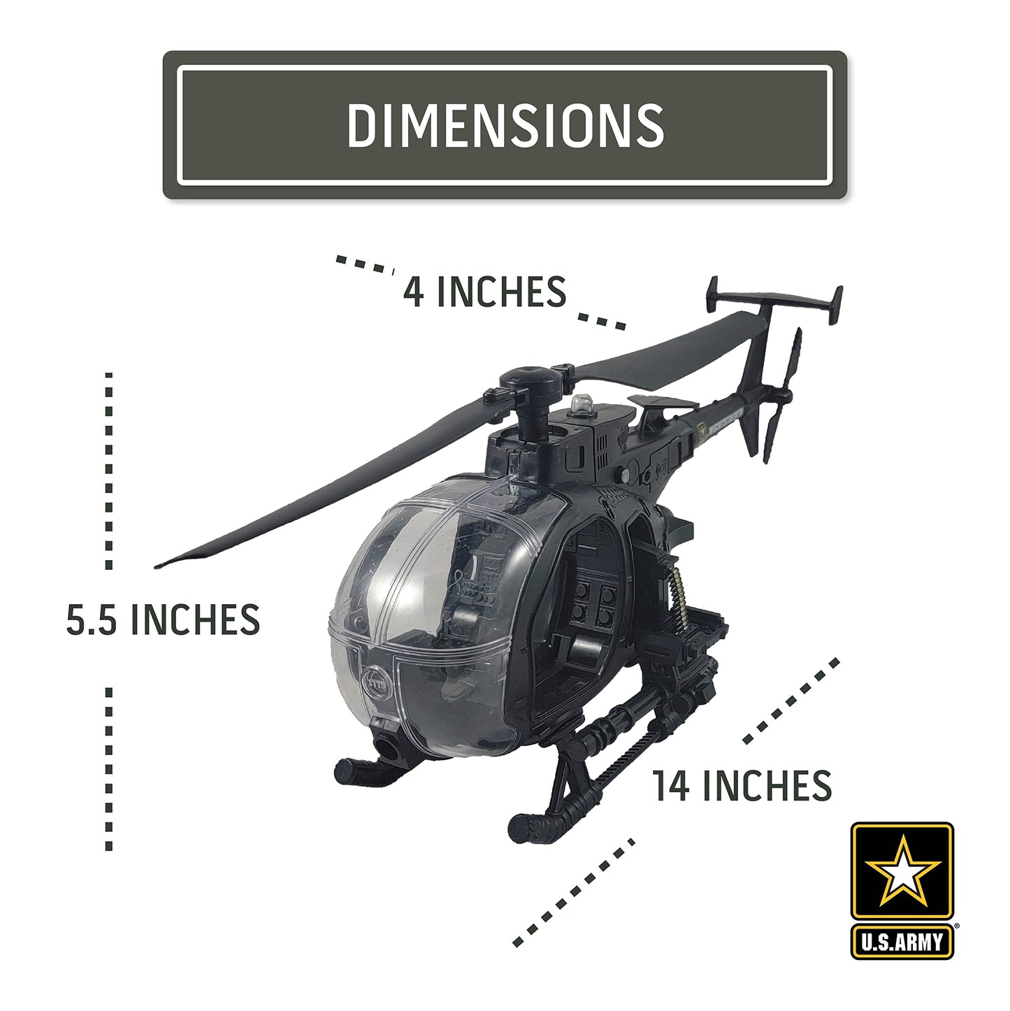 Lollipop U.S. Army Night Stalker Helicopter with Soldier Figure – Lights & Sound
