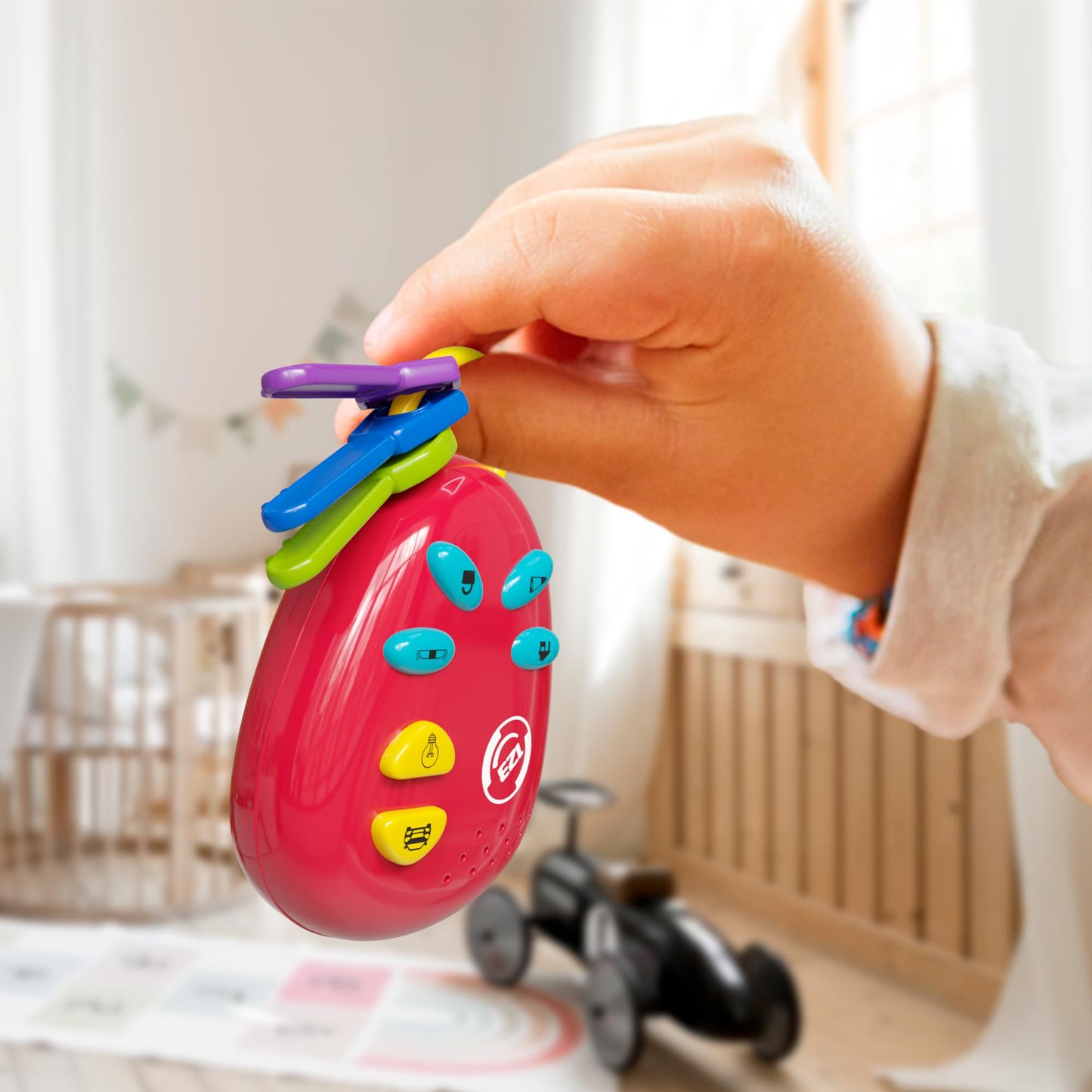 Lollipop Kids Car Keys Sensory Toy – Teether, Rattle & Travel-Friendly Keys for Babies & Toddlers (Batteries Included)
